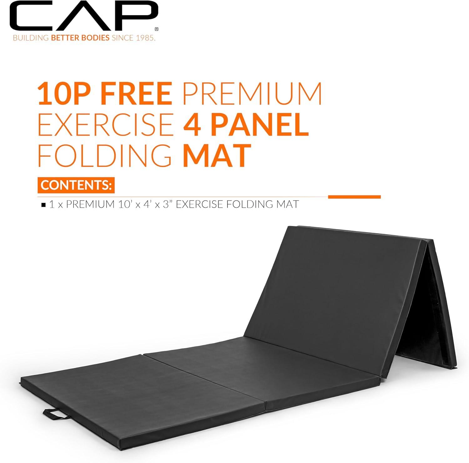 image:imageCAP Barbell All Purpose Folding Anti Tear Exercise Training Aerobic Fitness Gym amp Gymnastics Balance Mat Multiple colorsBlack