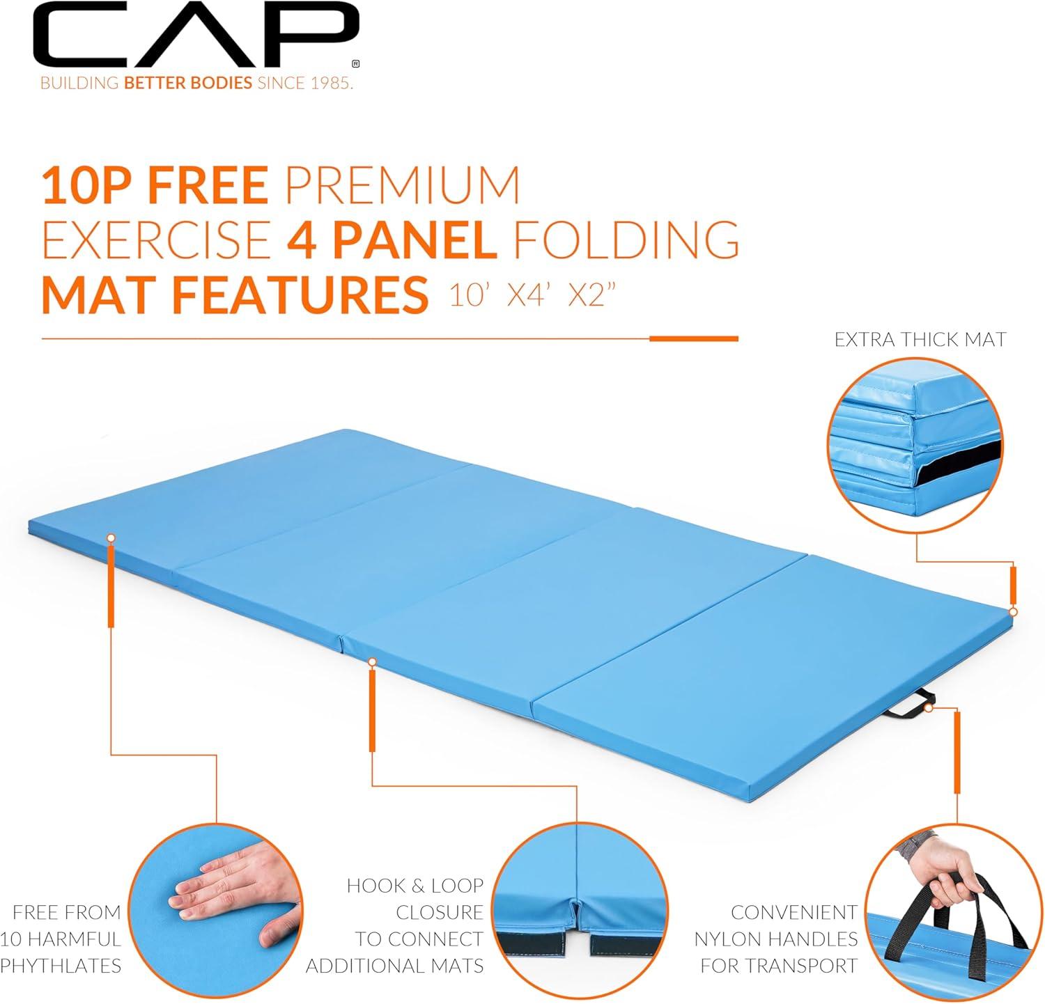 image:imageCAP Barbell All Purpose Folding Anti Tear Exercise Training Aerobic Fitness Gym amp Gymnastics Balance Mat Multiple colorsBlue