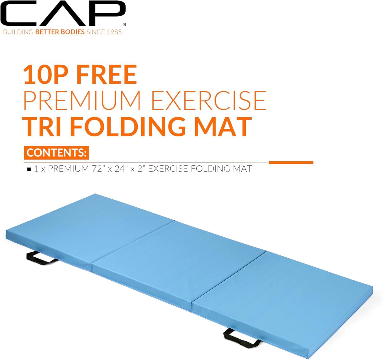 image:imageCAP Barbell All Purpose Folding Anti Tear Exercise Training Aerobic Fitness Gym amp Gymnastics Balance Mat Multiple colorsBlue