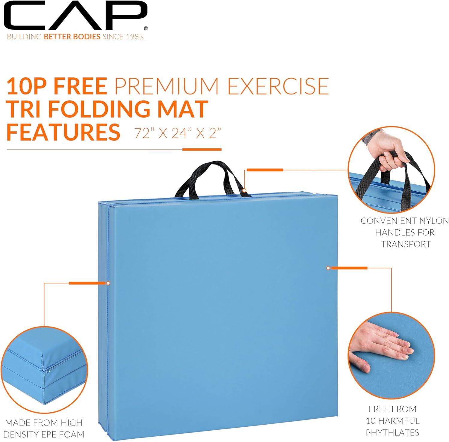 image:imageCAP Barbell All Purpose Folding Anti Tear Exercise Training Aerobic Fitness Gym amp Gymnastics Balance Mat Multiple colorsBlue