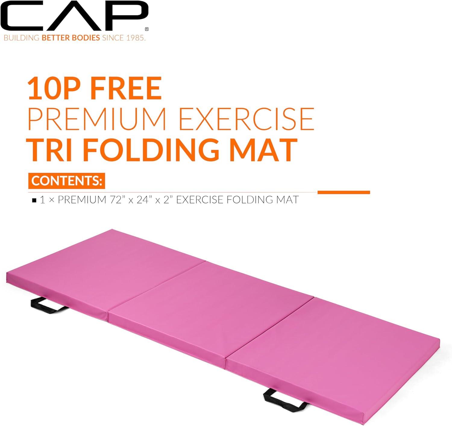 image:imageCAP Barbell All Purpose Folding Anti Tear Exercise Training Aerobic Fitness Gym amp Gymnastics Balance Mat Multiple colorsPink