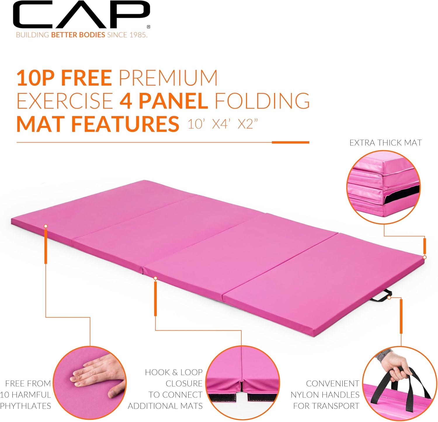 image:imageCAP Barbell All Purpose Folding Anti Tear Exercise Training Aerobic Fitness Gym amp Gymnastics Balance Mat Multiple colorsPink
