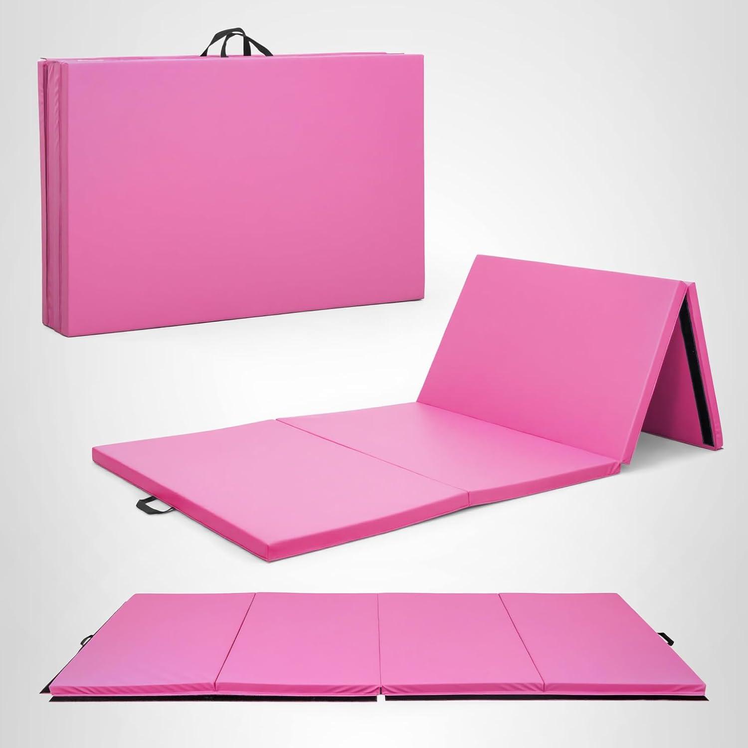 image:imageCAP Barbell All Purpose Folding Anti Tear Exercise Training Aerobic Fitness Gym amp Gymnastics Balance Mat Multiple colorsPink