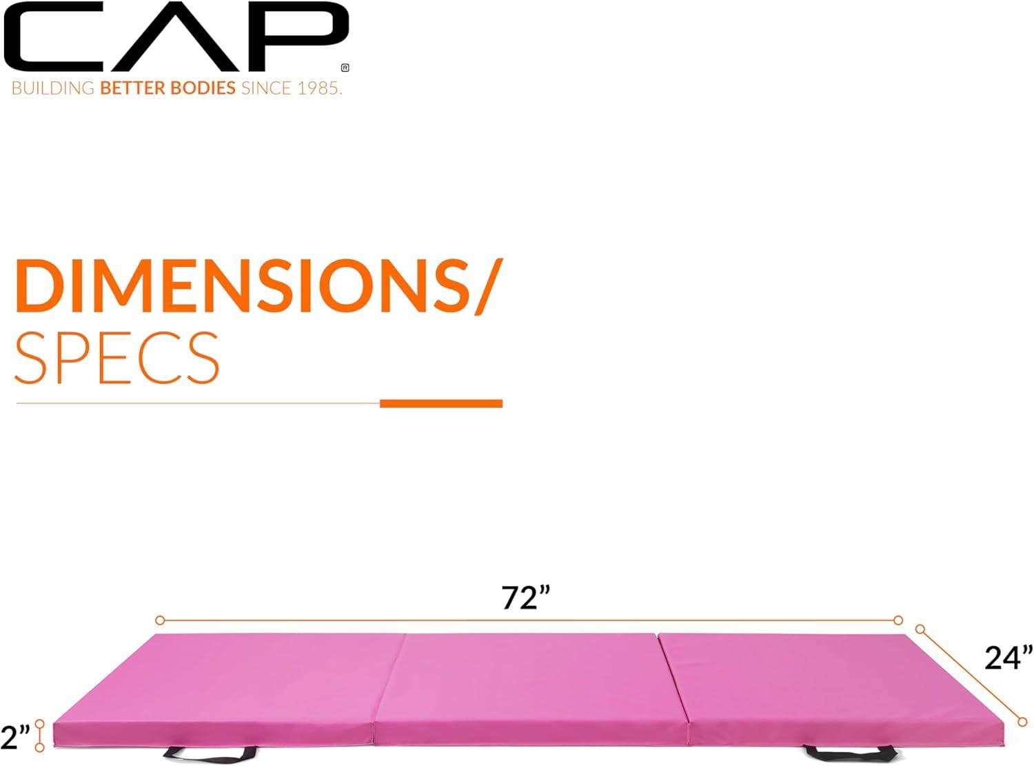 image:imageCAP Barbell All Purpose Folding Anti Tear Exercise Training Aerobic Fitness Gym amp Gymnastics Balance Mat Multiple colorsPink