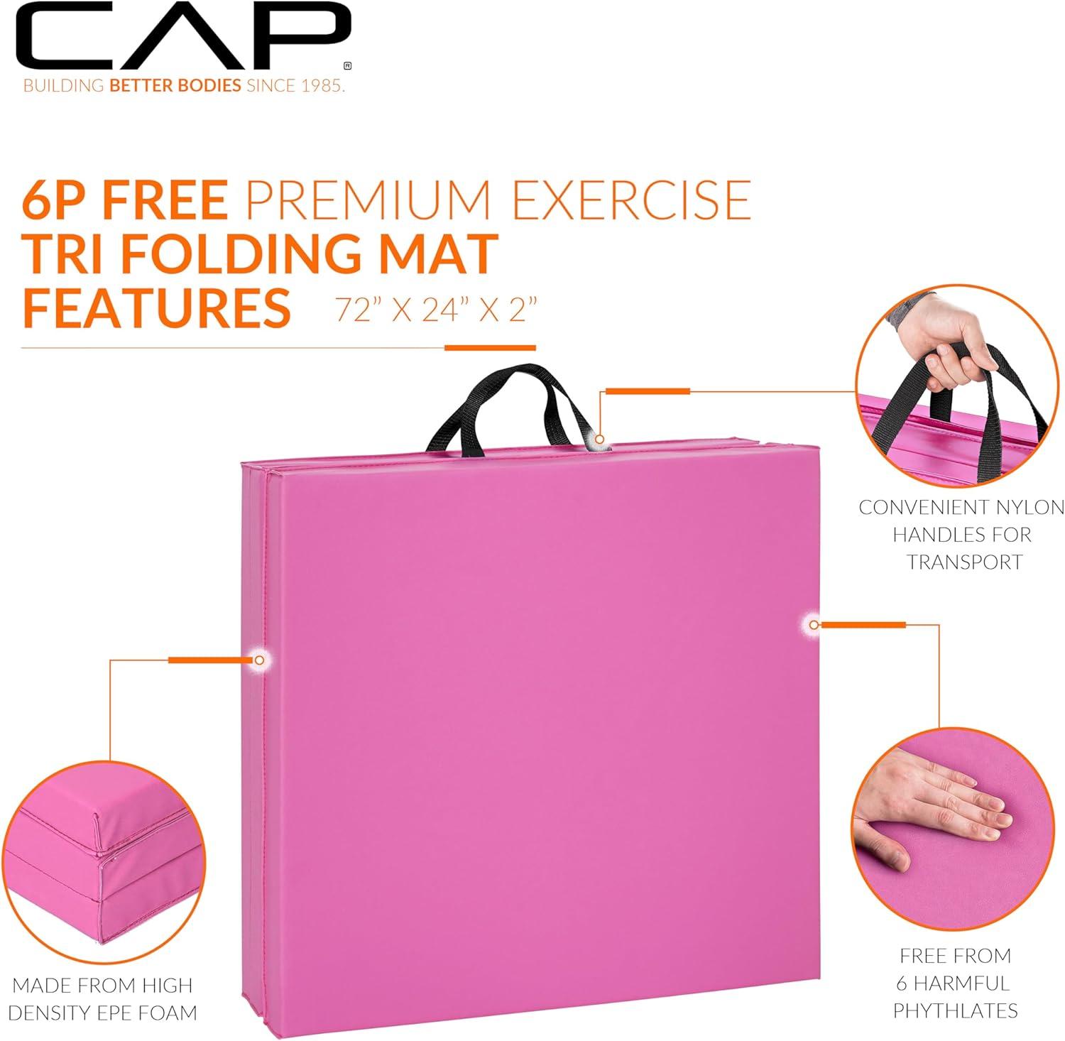 image:imageCAP Barbell All Purpose Folding Anti Tear Exercise Training Aerobic Fitness Gym amp Gymnastics Balance Mat Multiple optionsPink