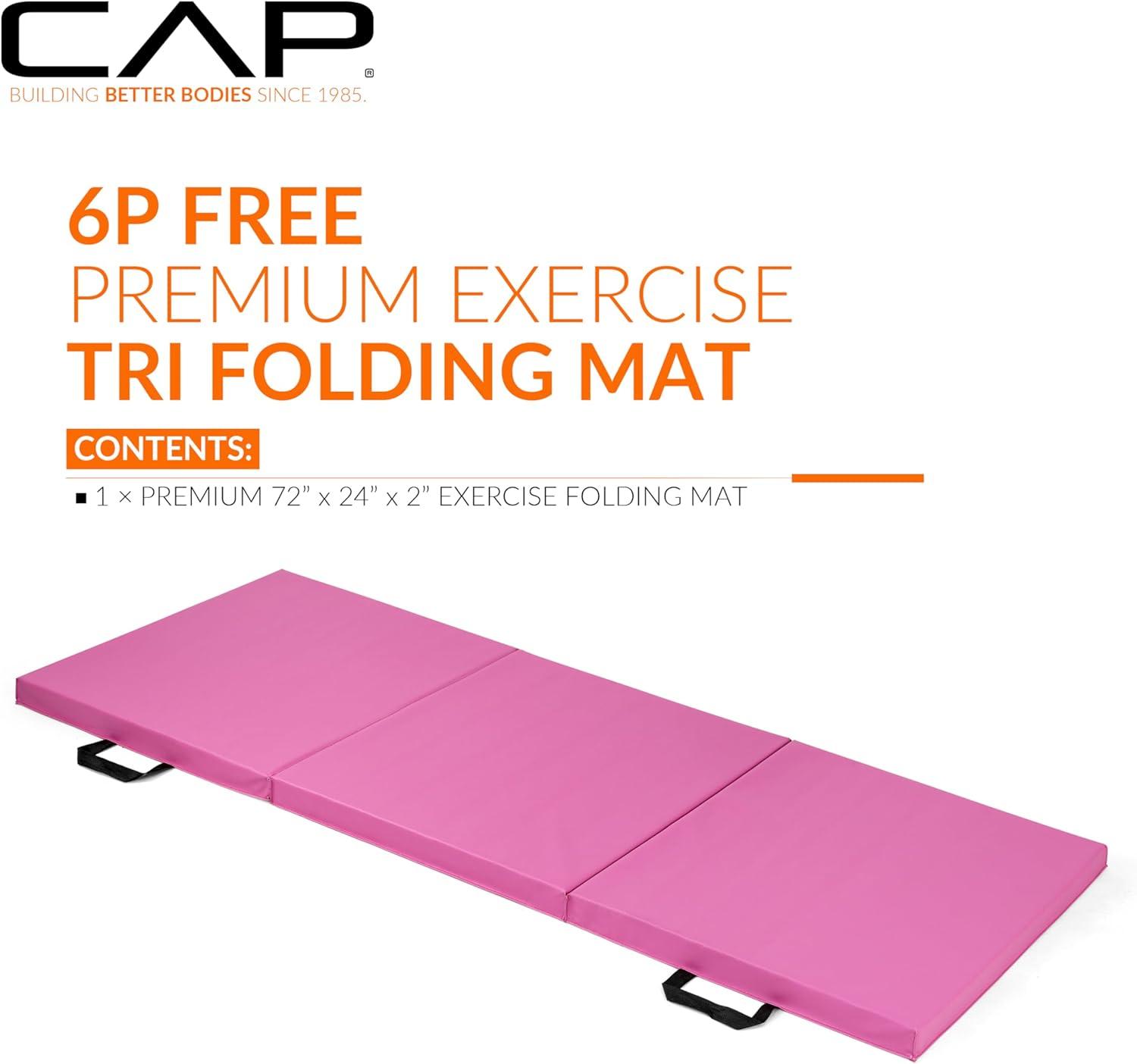image:imageCAP Barbell All Purpose Folding Anti Tear Exercise Training Aerobic Fitness Gym amp Gymnastics Balance Mat Multiple optionsPink