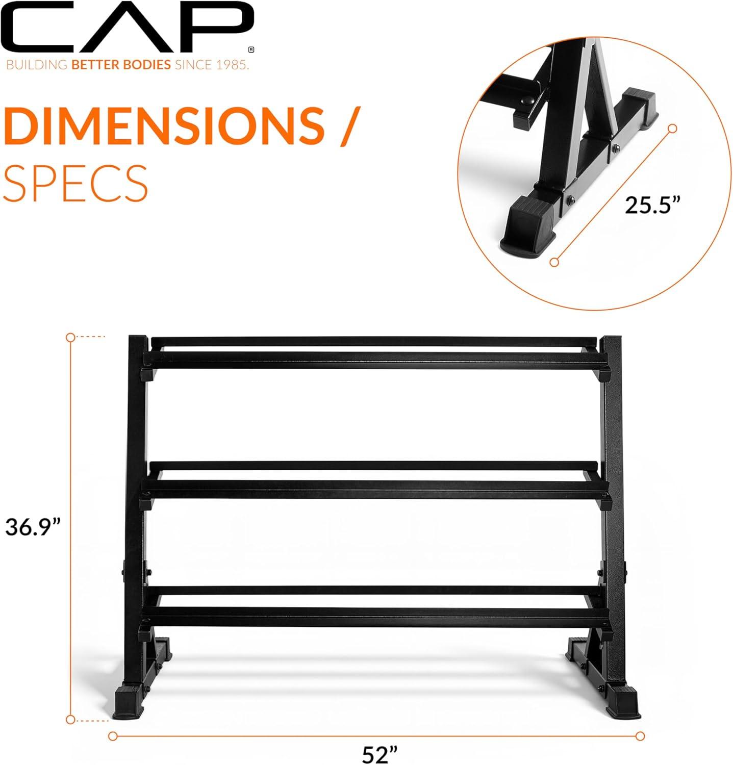 image:imageCAP Barbell Dumbbell Rack 550lb or 575lb Dumbbell Storage Multiple Options3Tier for 550LB