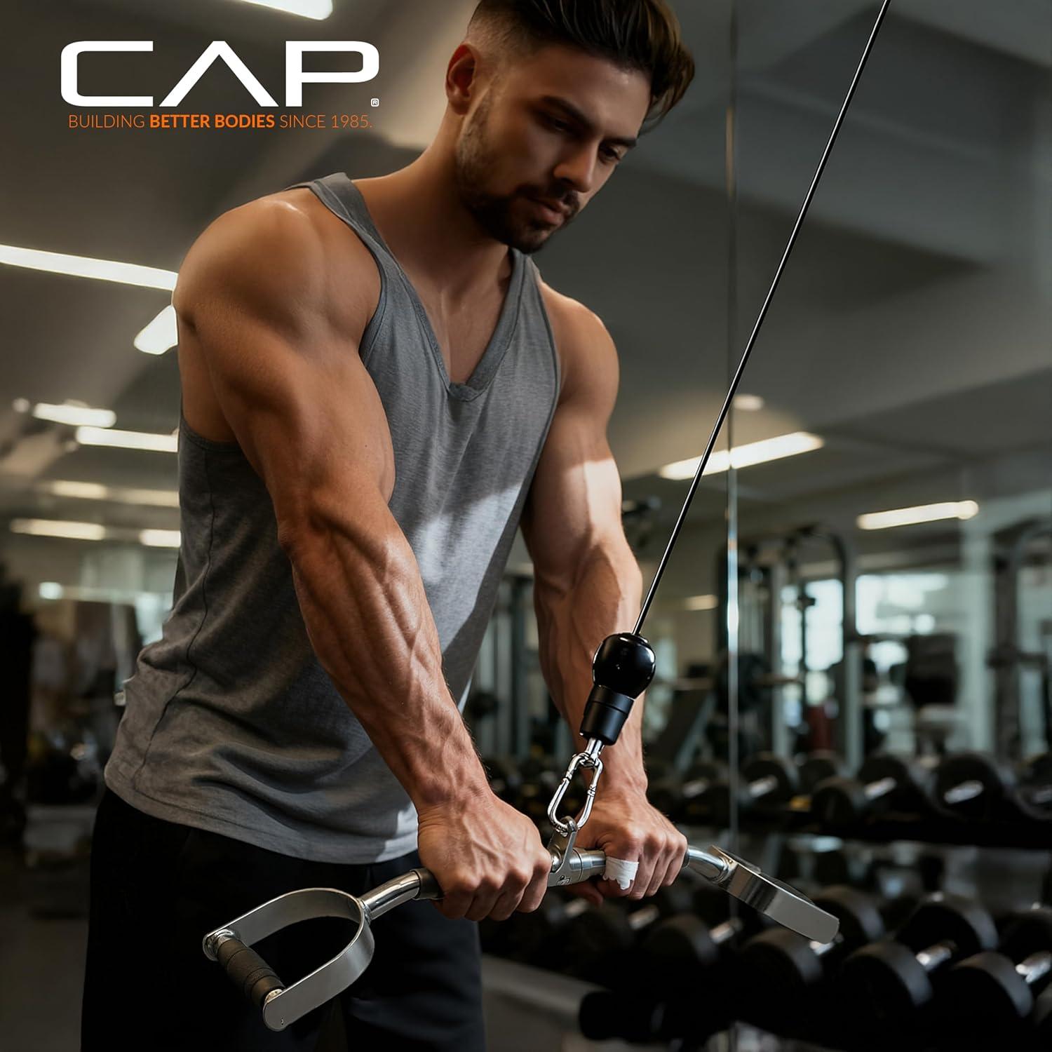 image:imageCAP Barbell LAT Exercise Machine Attachment Multiple OptionsChrome