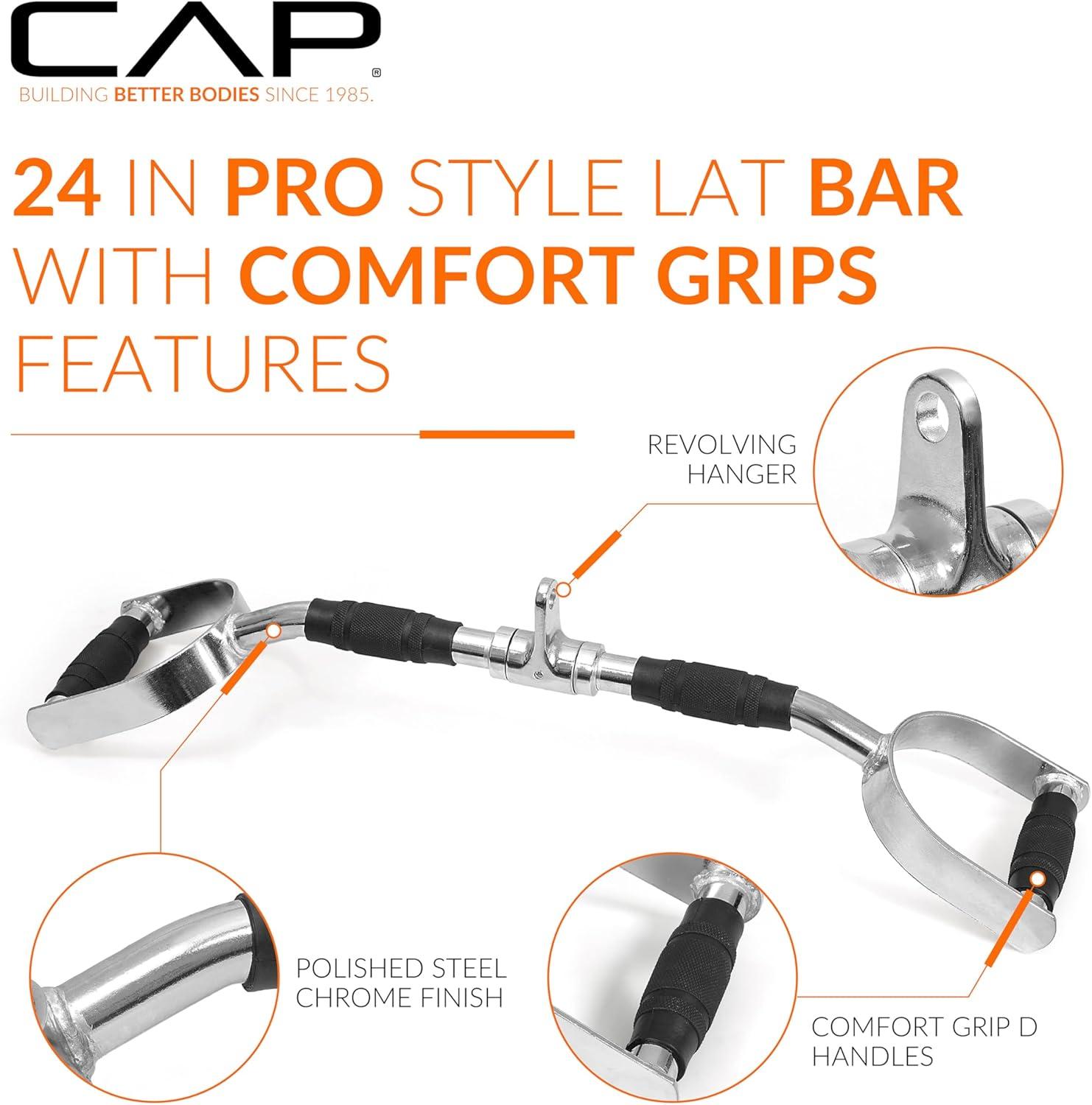 image:imageCAP Barbell LAT Exercise Machine Attachment Multiple OptionsChrome