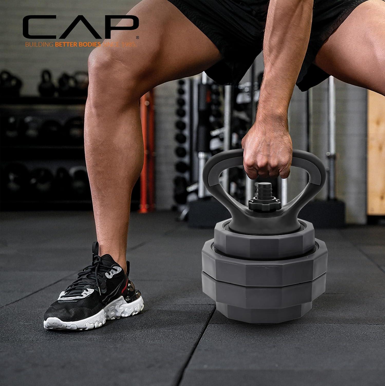 image:imageCAP Barbell MultiUse Adjustable Weight Set Versatile Dumbbell Barbell amp Kettlebell for FullBody Workouts 45lb and 66lb options40 lb Plate Pack Addon