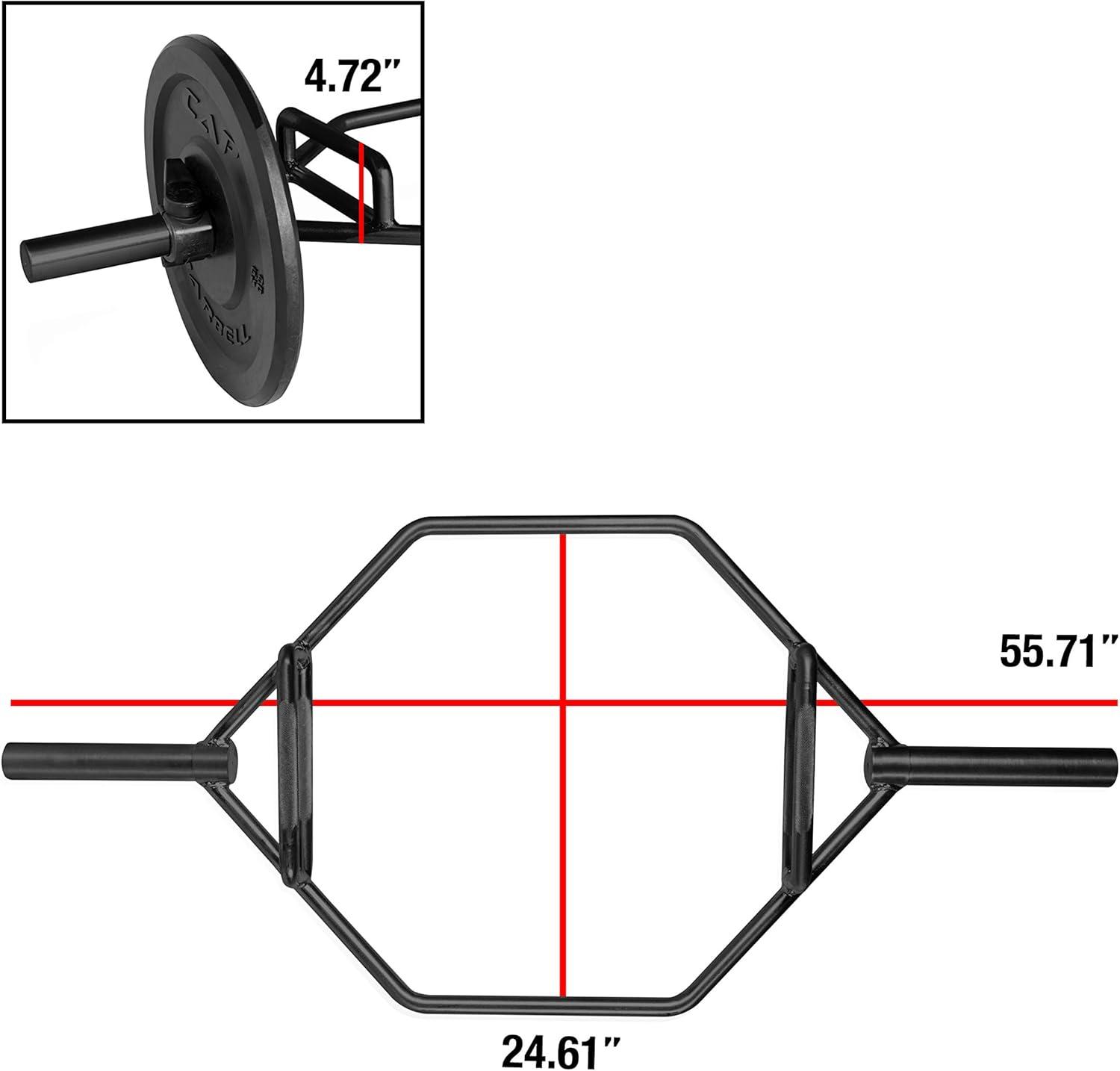 image:imageCAP Barbell Olympic Hex Trap Bar with Combo Grips Black