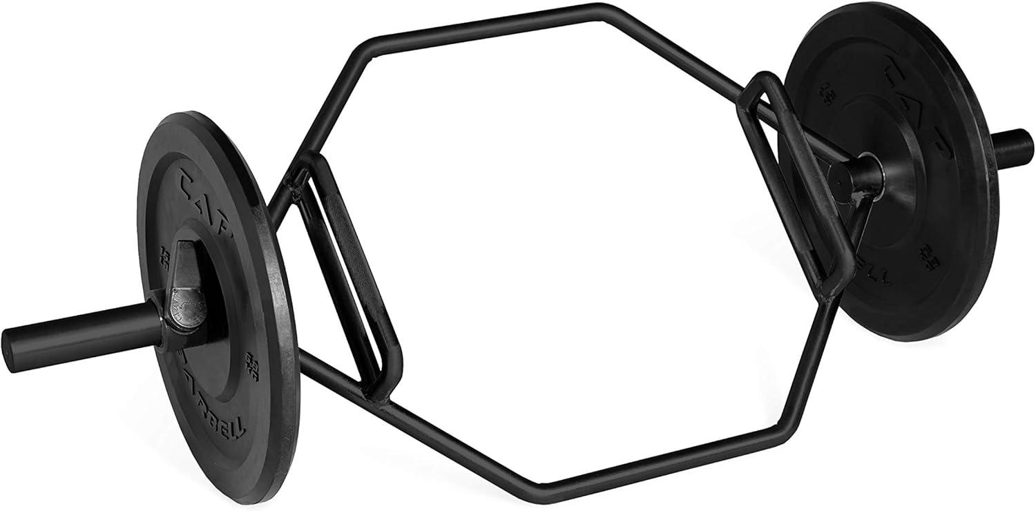image:imageCAP Barbell Olympic Hex Trap Bar with Combo Grips Black