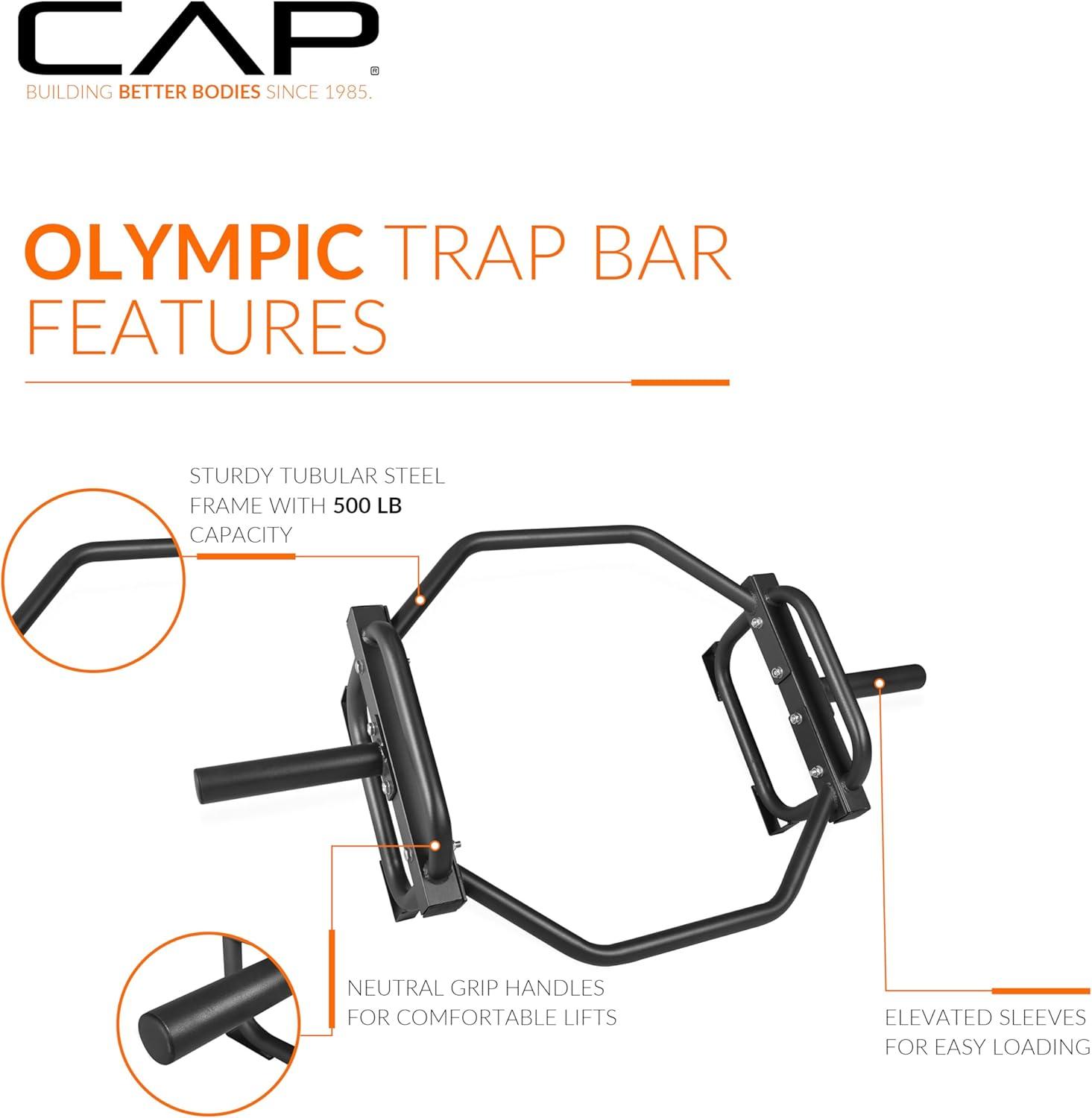 image:imageCAP Barbell Olympic Trap Bar and Shrug Bar for DeadliftsBlack