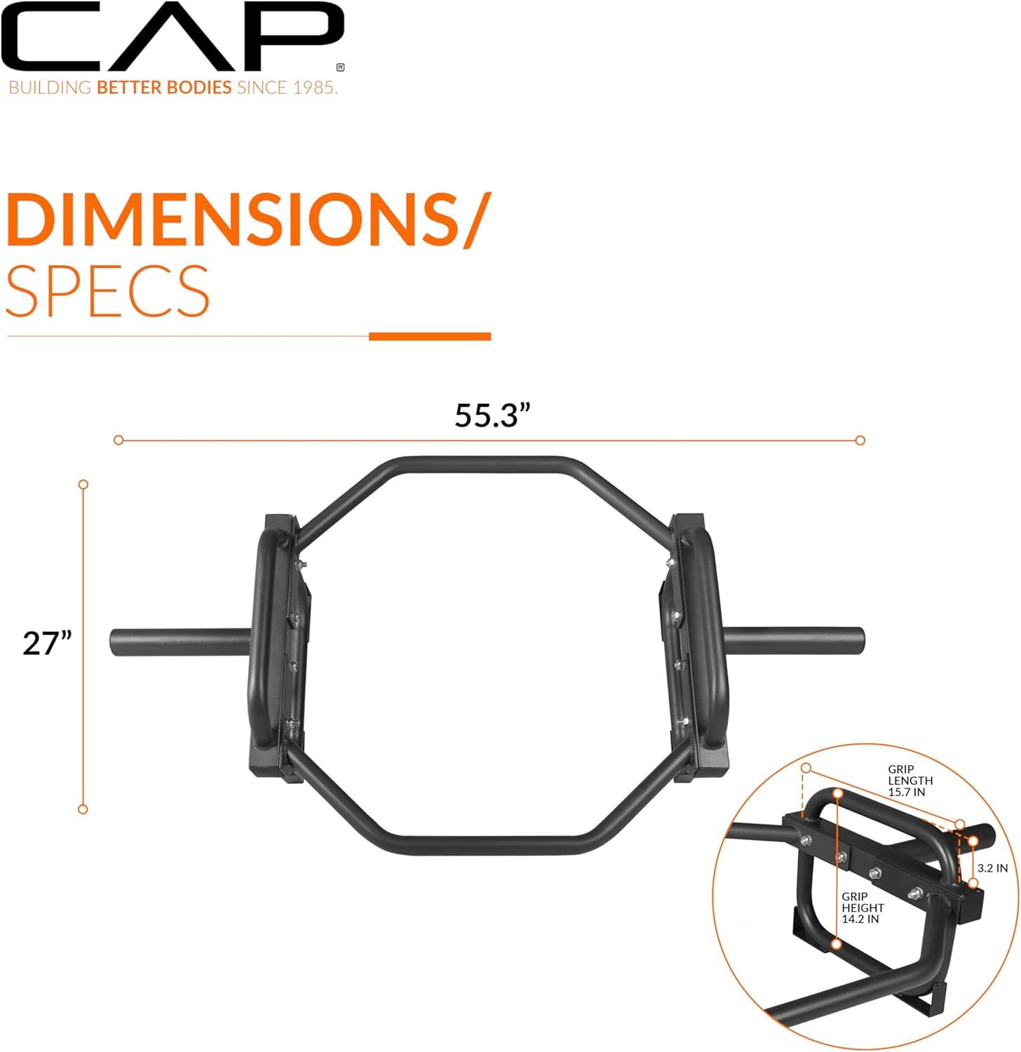 image:imageCAP Barbell Olympic Trap Bar and Shrug Bar for DeadliftsBlack