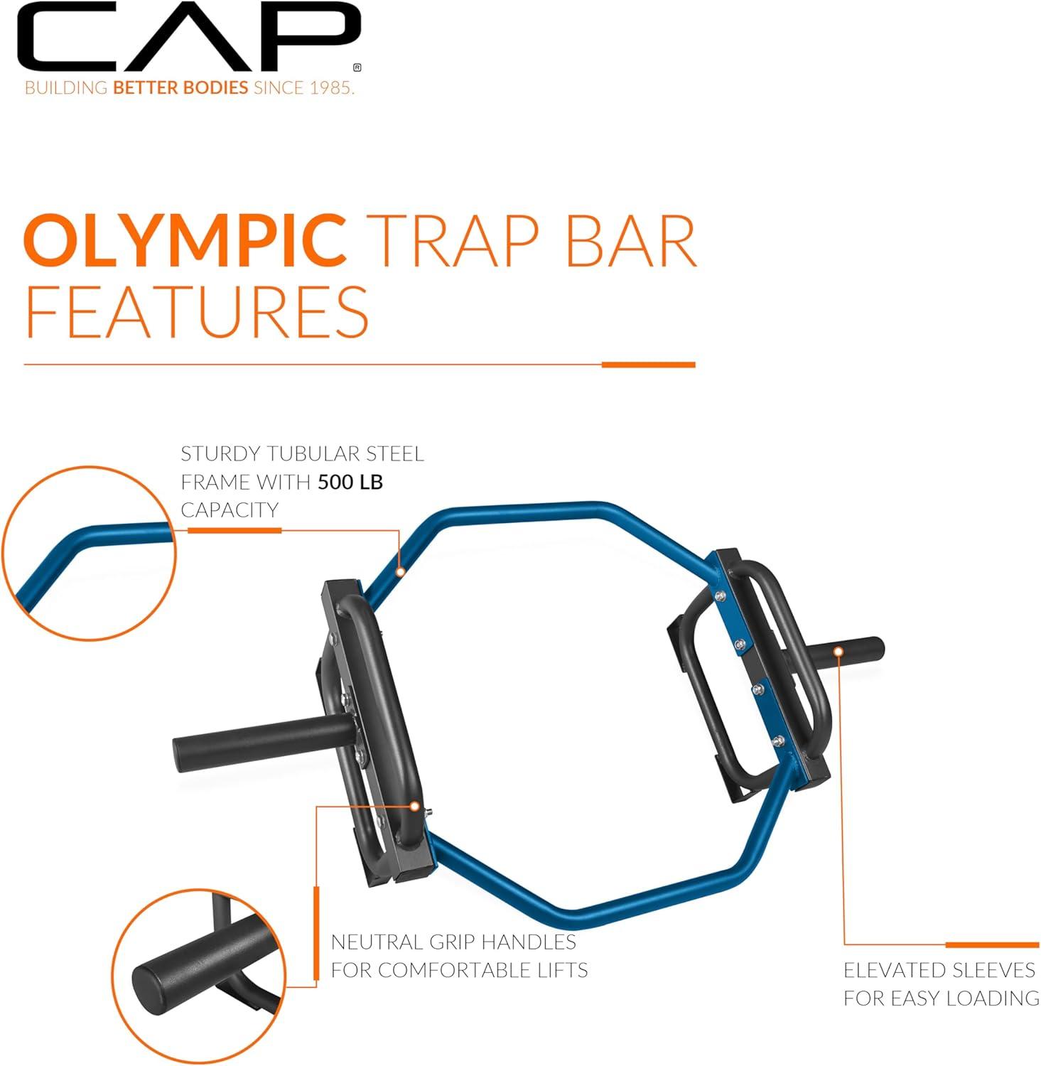 image:imageCAP Barbell Olympic Trap Bar and Shrug Bar for DeadliftsBlue
