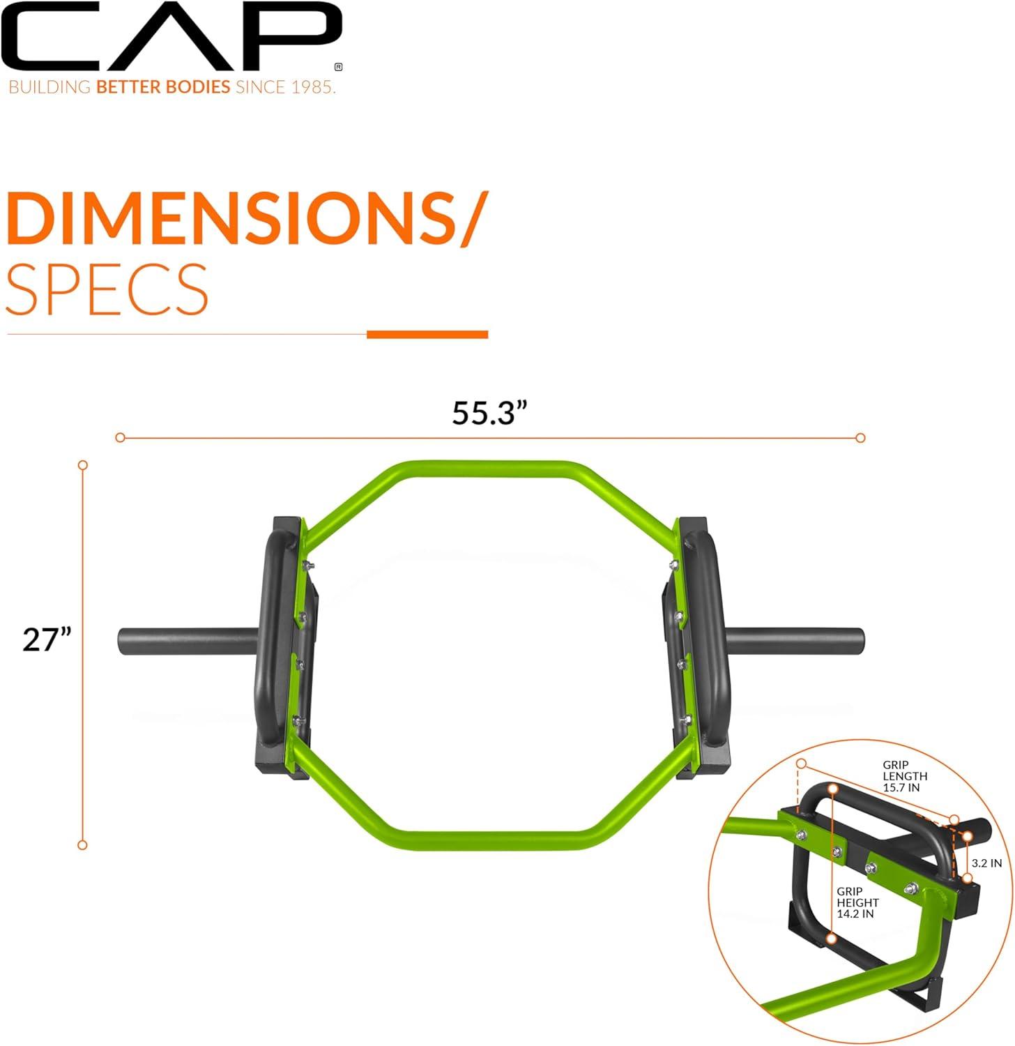 image:imageCAP Barbell Olympic Trap Bar and Shrug Bar for DeadliftsGreen