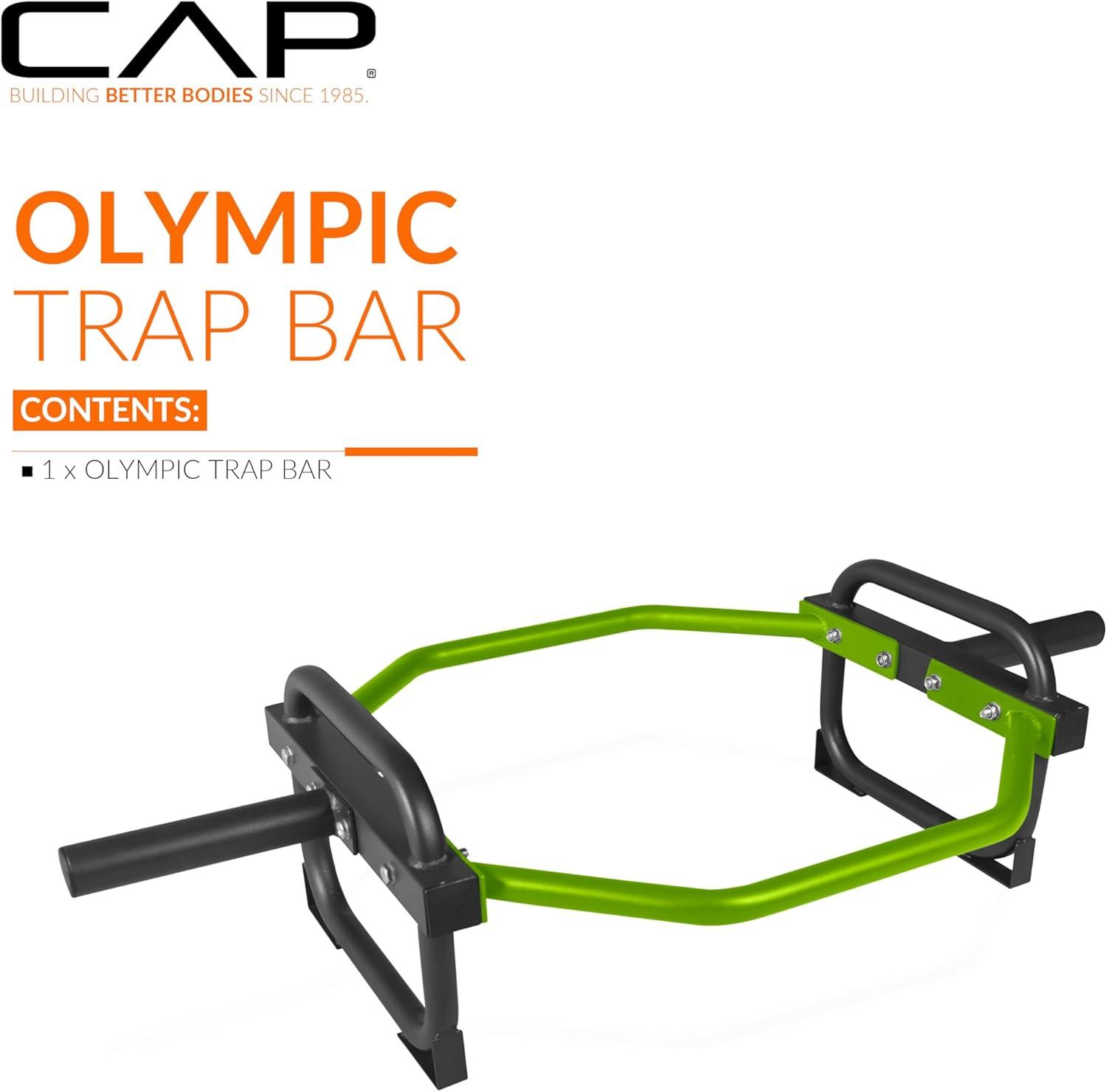 image:imageCAP Barbell Olympic Trap Bar and Shrug Bar for DeadliftsGreen