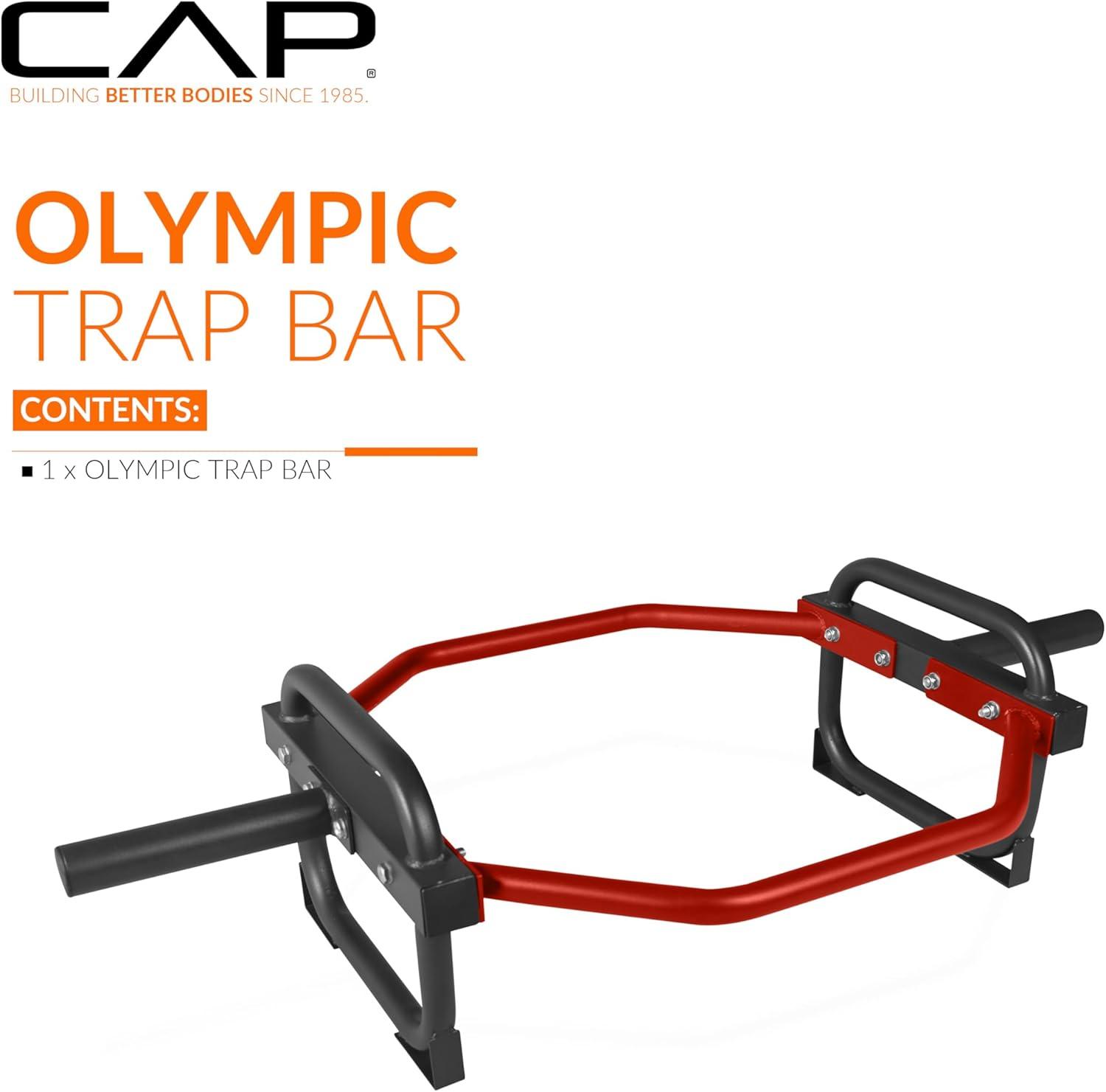 image:imageCAP Barbell Olympic Trap Bar and Shrug Bar for DeadliftsRed