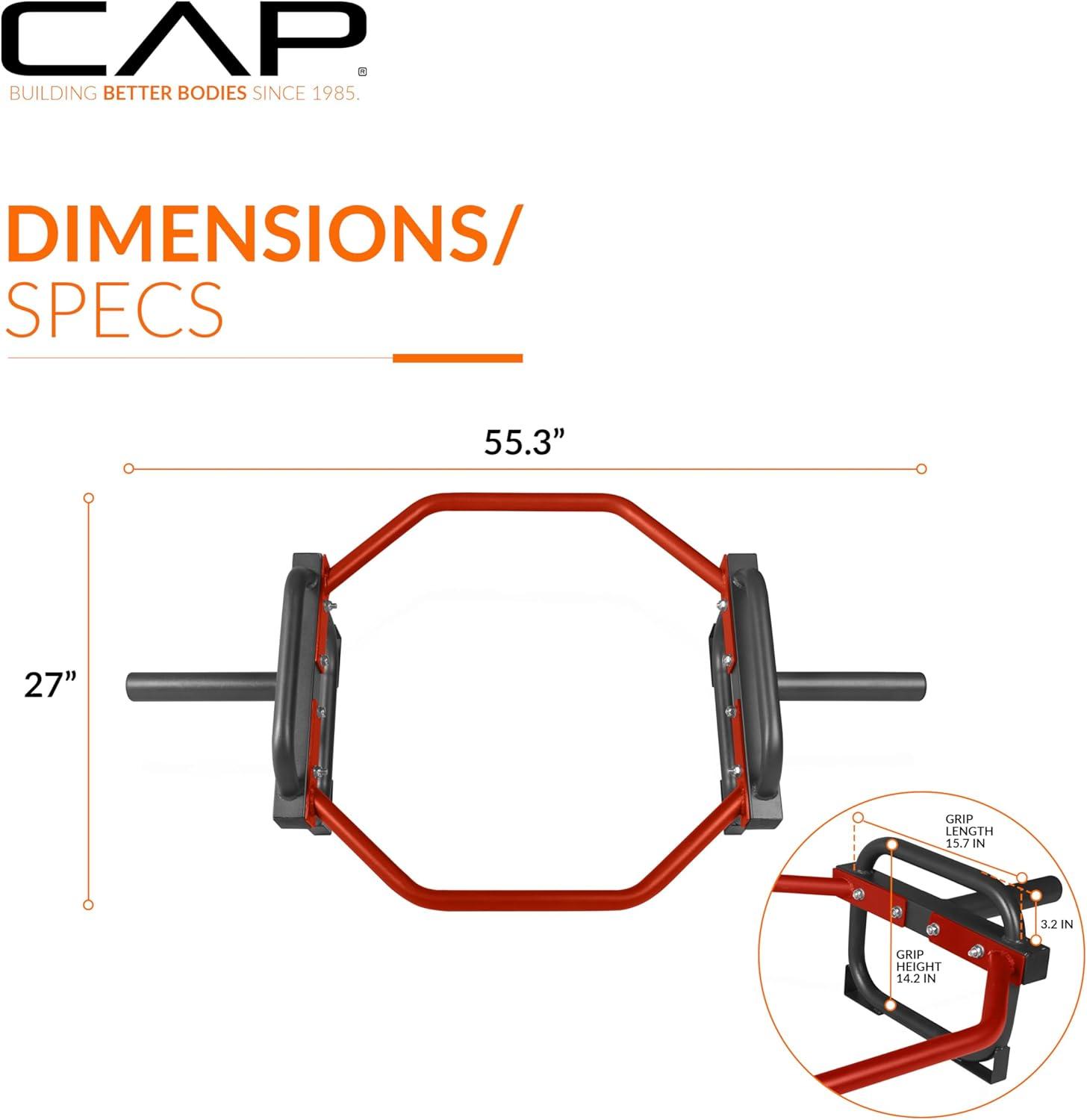 image:imageCAP Barbell Olympic Trap Bar and Shrug Bar for DeadliftsRed