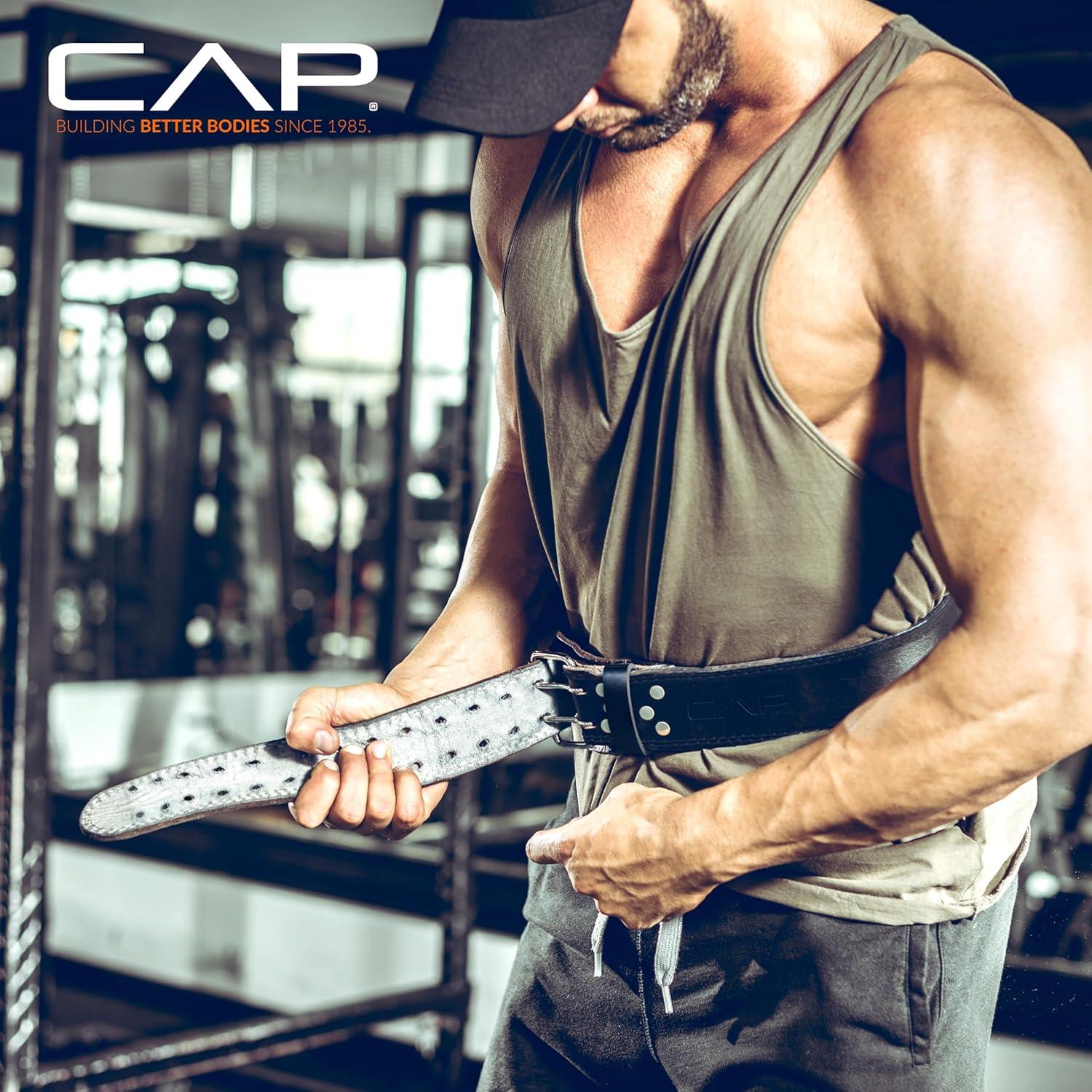 image:imageCAP Barbell Premium Leather Weightlifting Belt HeavyDuty Support for Squats Deadlifts and Core StabilityXLXXL
