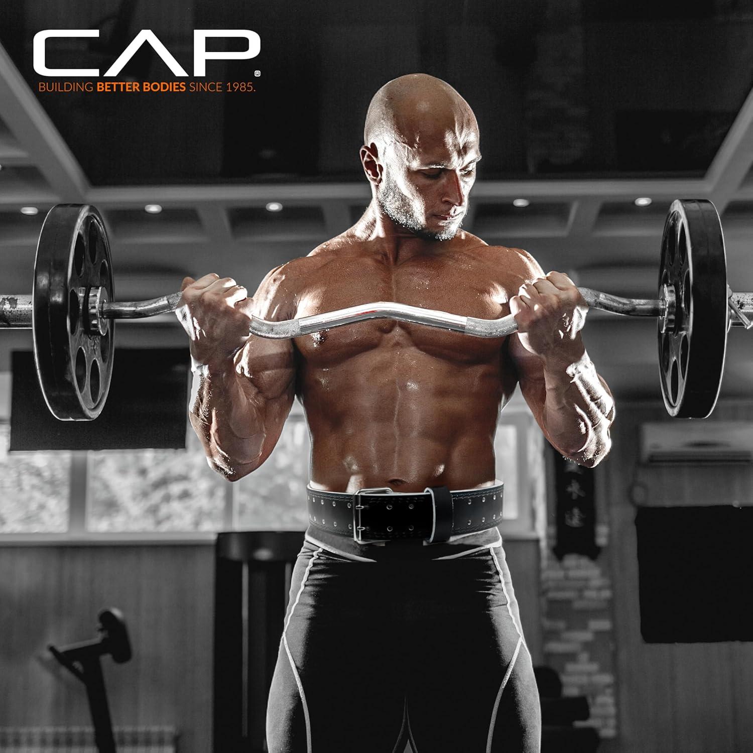 image:imageCAP Barbell Premium Leather Weightlifting Belt HeavyDuty Support for Squats Deadlifts and Core StabilityXLXXL