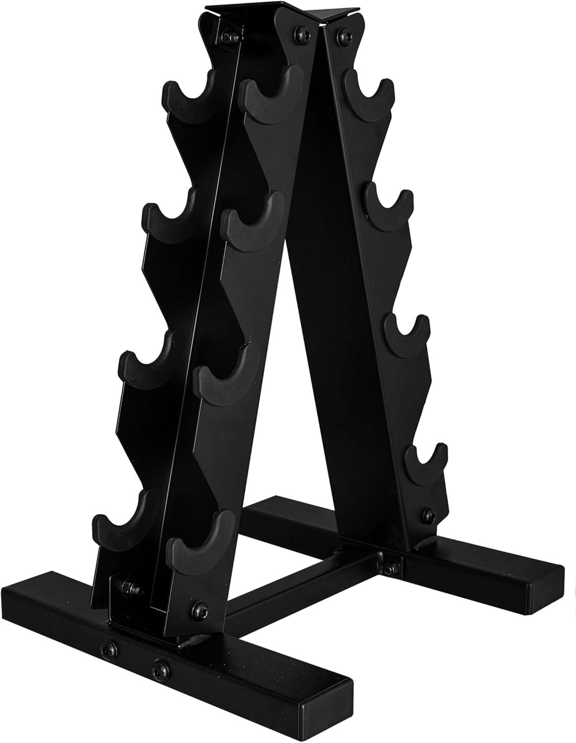 image:imageCAP Barbell Rubber Coated Dumbbell Weight Set with Vertical Rack 100 lb 150 lb and 210 lb Options100 lb Set