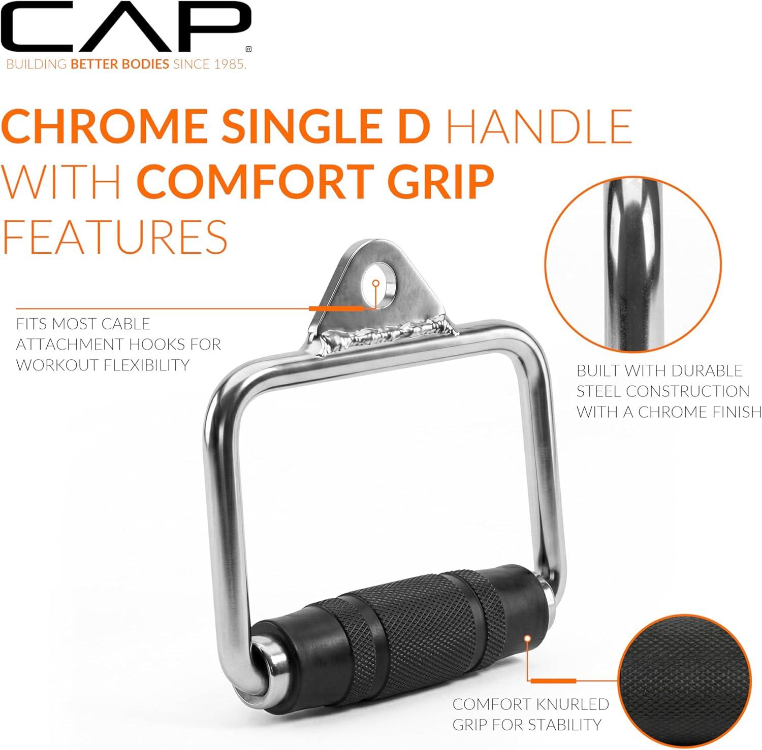 image:imageCAP Barbell Single D Handle with Rubber HandgripsSingle D Handle with Rubber Handgrips