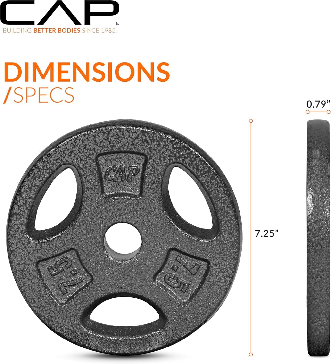 image:imageCAP Barbell Standard 1Inch Grip Weight PlatesBlack
