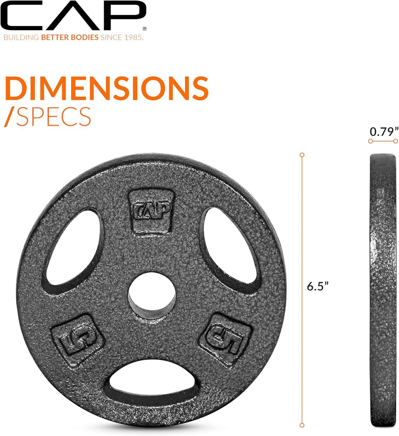 image:imageCAP Barbell Standard 1Inch Grip Weight PlatesBlack