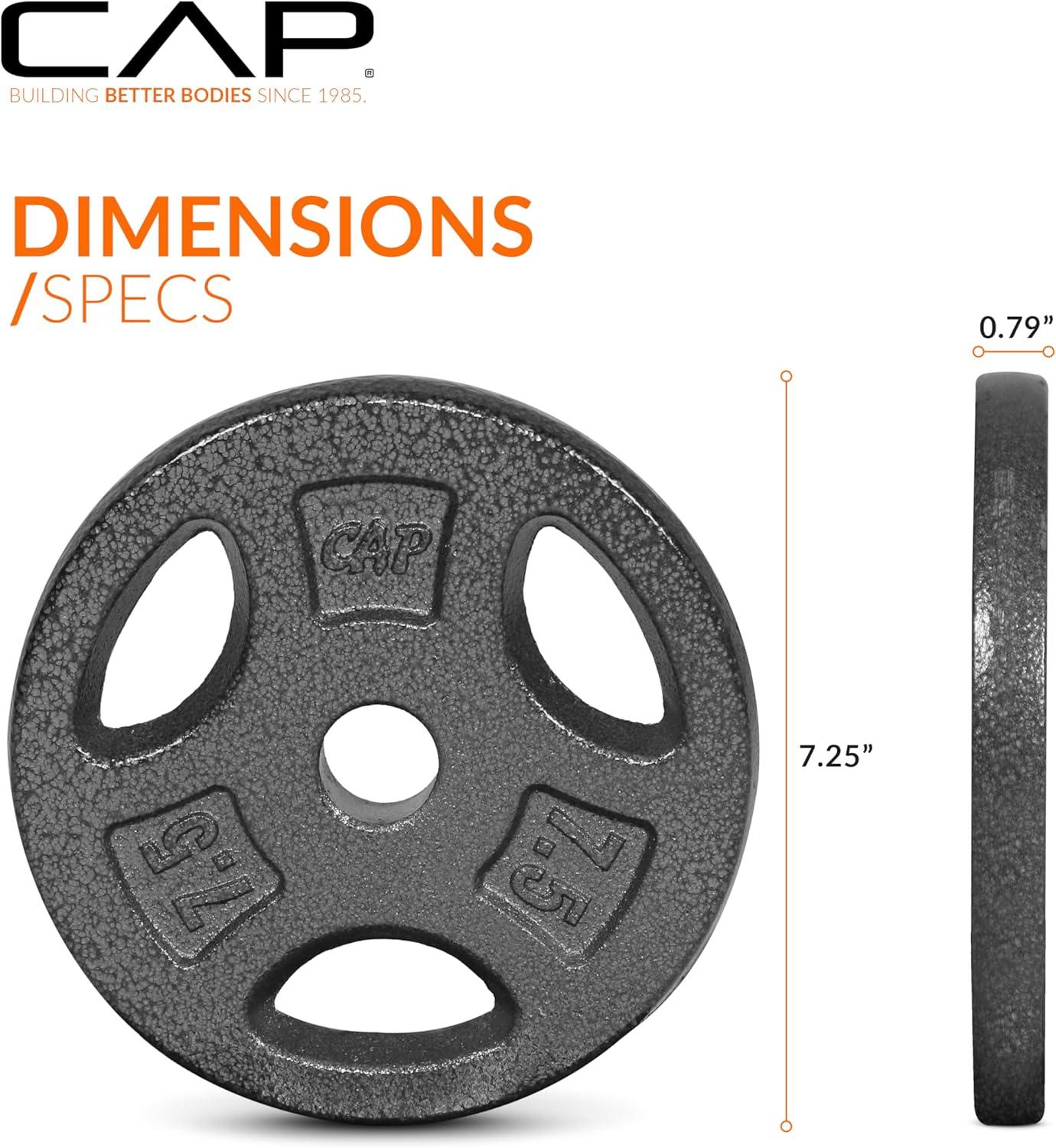 image:imageCAP Barbell Standard 1Inch Grip Weight PlatesBlack