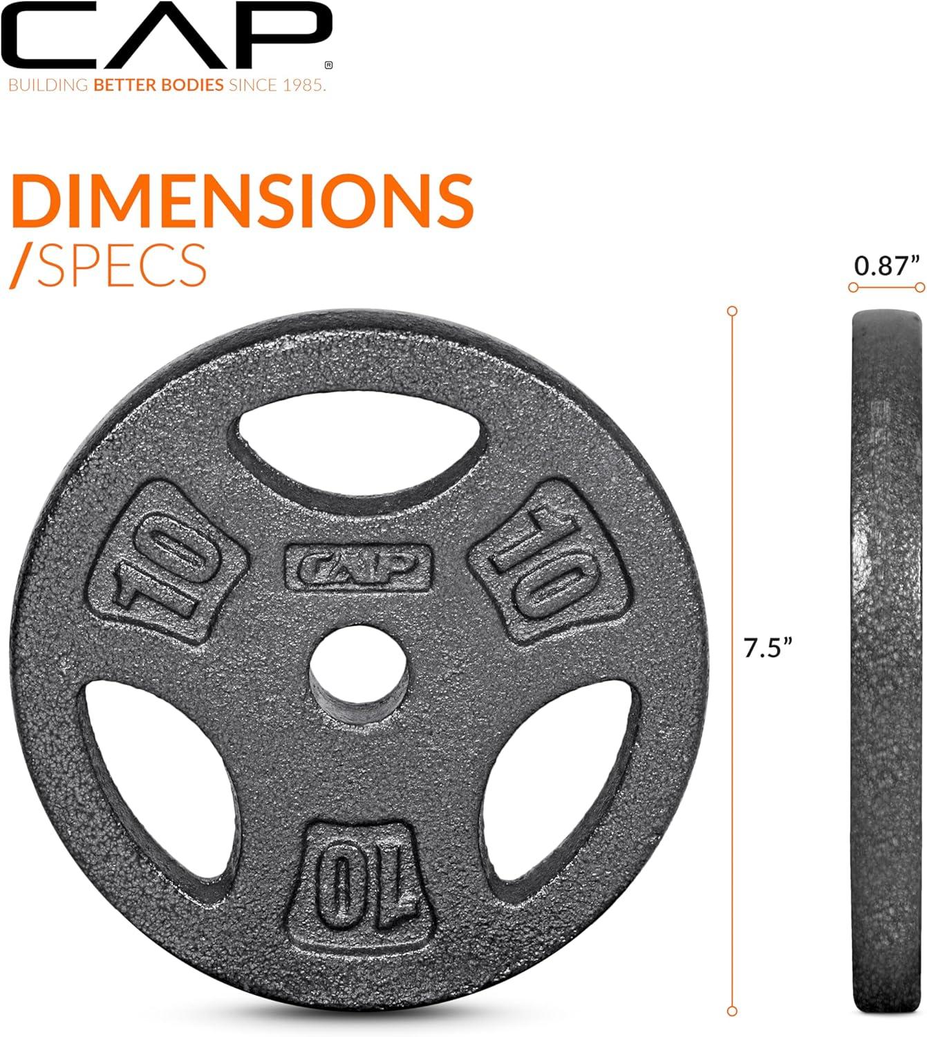 image:imageCAP Barbell Standard 1Inch Grip Weight PlatesBlack