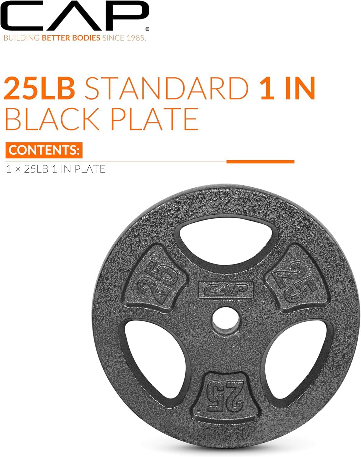 image:imageCAP Barbell Standard 1Inch Grip Weight PlatesBlack