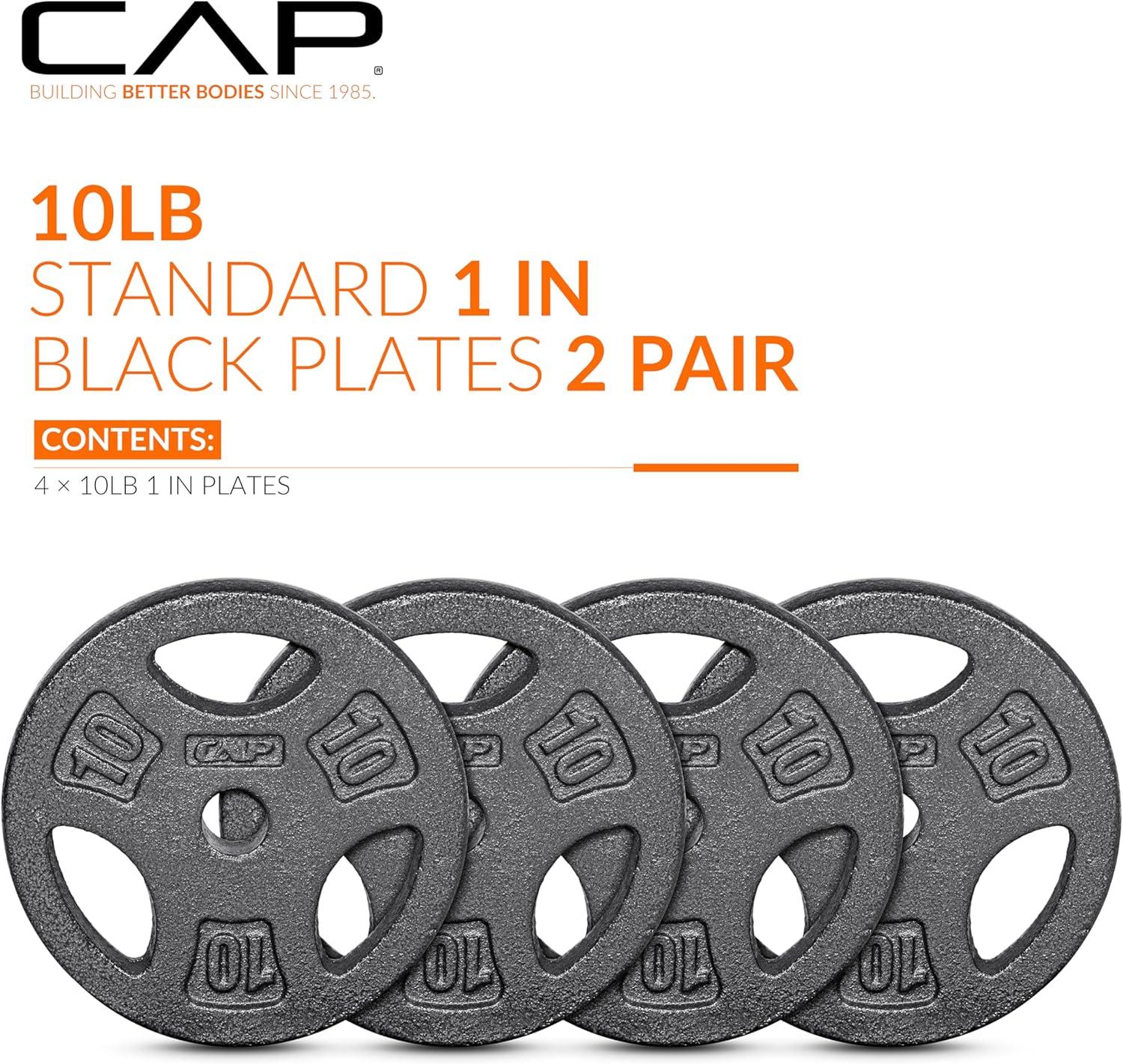 image:imageCAP Barbell Standard 1Inch Grip Weight PlatesBlack