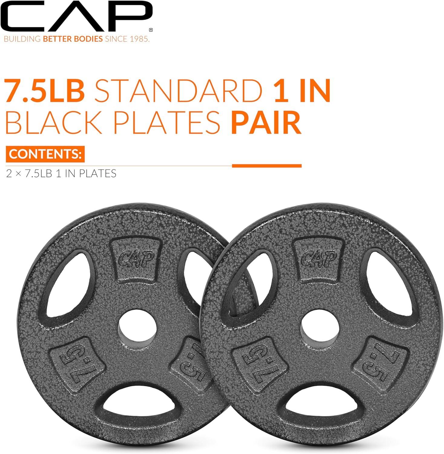 image:imageCAP Barbell Standard 1Inch Grip Weight PlatesBlack