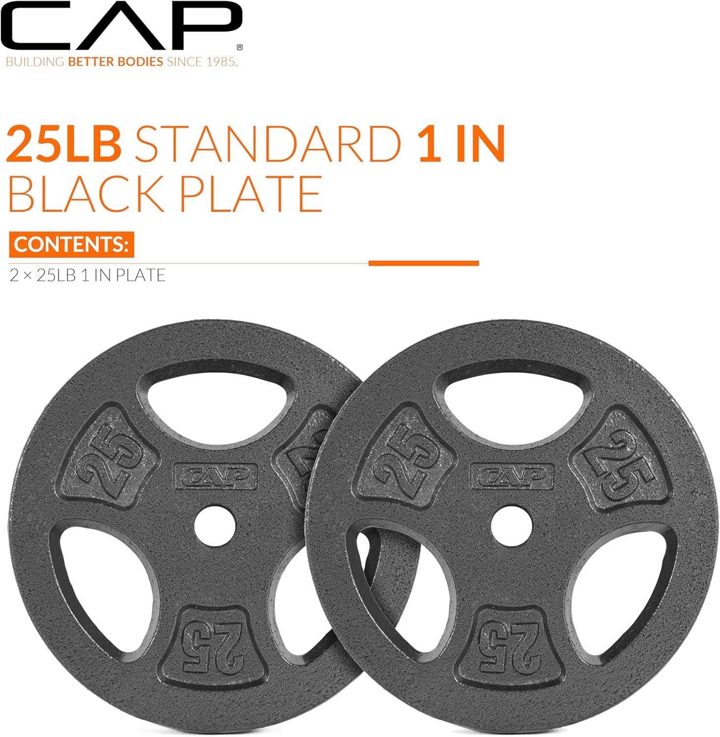 image:imageCAP Barbell Standard 1Inch Grip Weight PlatesBlack