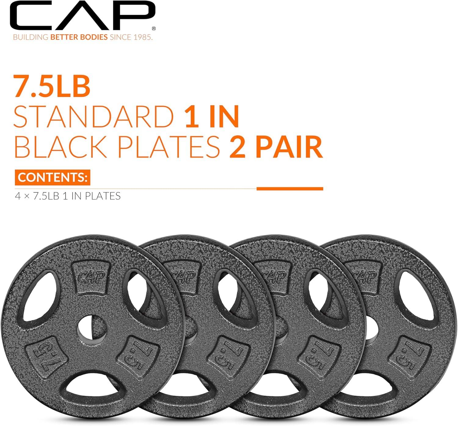 image:imageCAP Barbell Standard 1Inch Grip Weight PlatesBlack