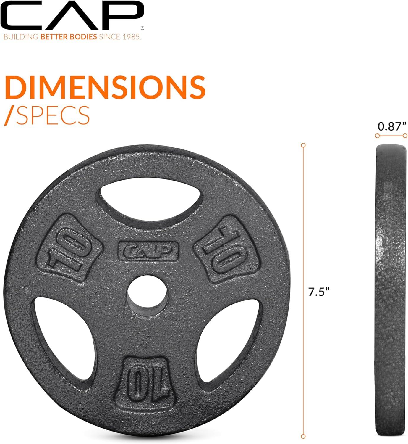image:imageCAP Barbell Standard 1Inch Grip Weight PlatesBlack