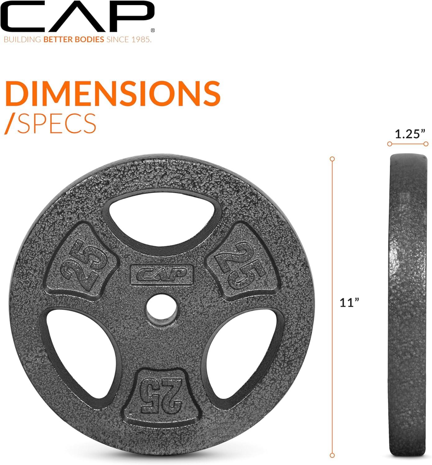 image:imageCAP Barbell Standard 1Inch Grip Weight PlatesBlack
