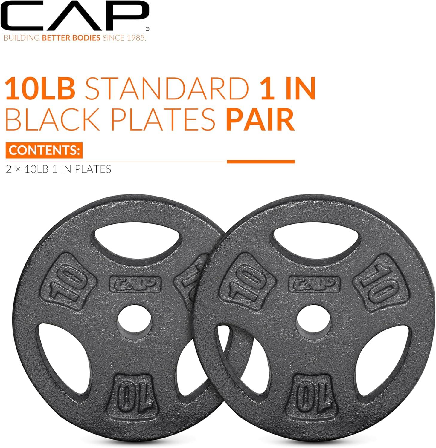 image:imageCAP Barbell Standard 1Inch Grip Weight PlatesBlack