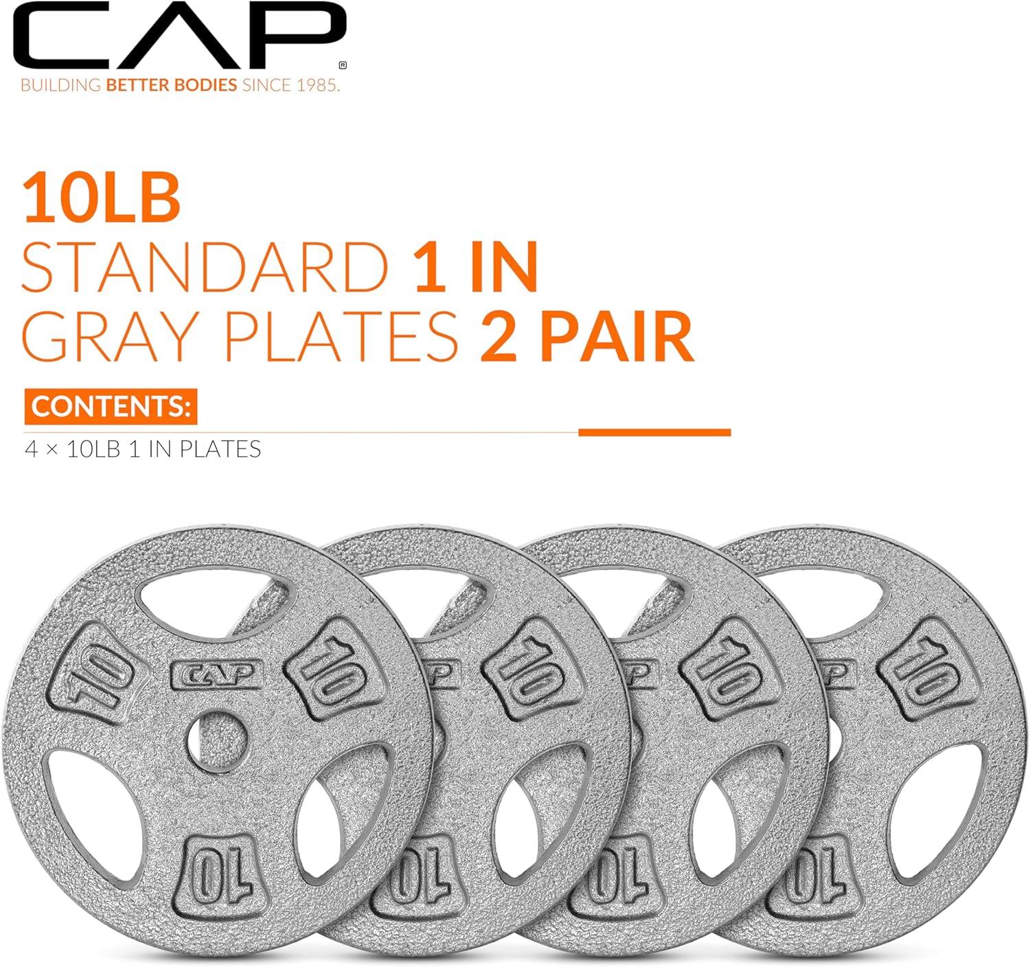 image:imageCAP Barbell Standard 1Inch Grip Weight PlatesGray
