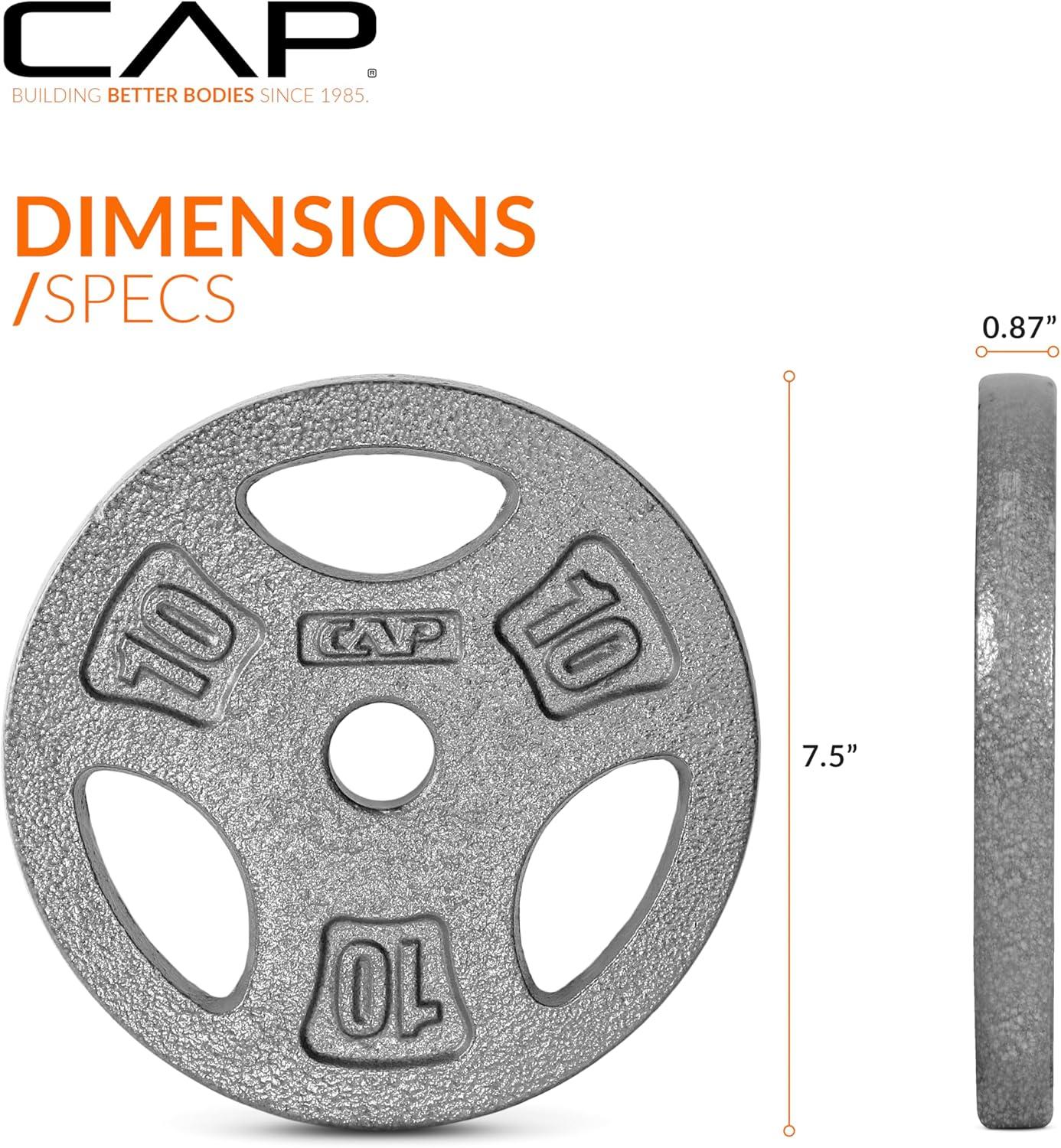 image:imageCAP Barbell Standard 1Inch Grip Weight PlatesGray