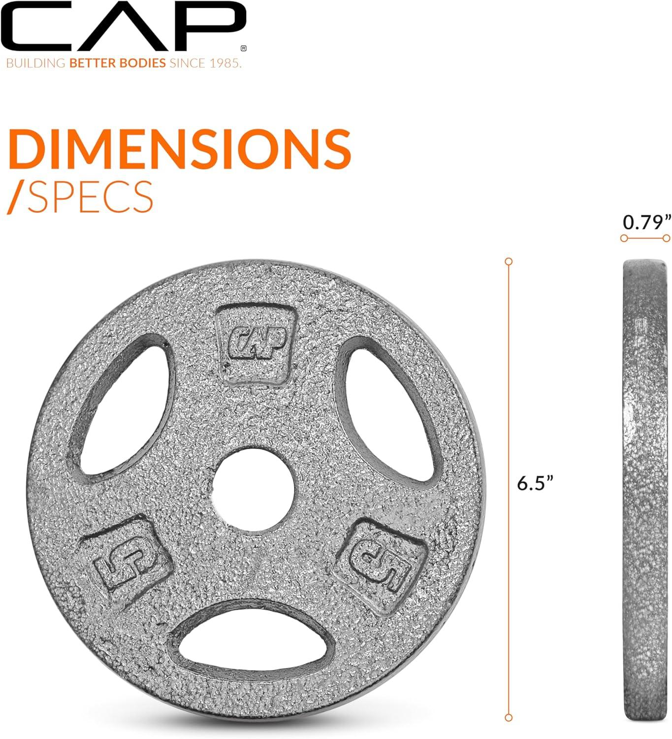 image:imageCAP Barbell Standard 1Inch Grip Weight PlatesGray