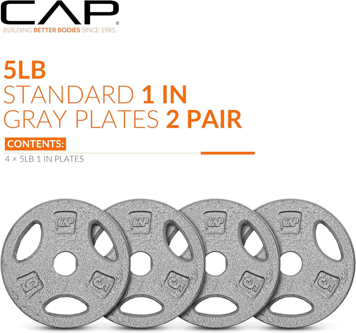 image:imageCAP Barbell Standard 1Inch Grip Weight PlatesGray