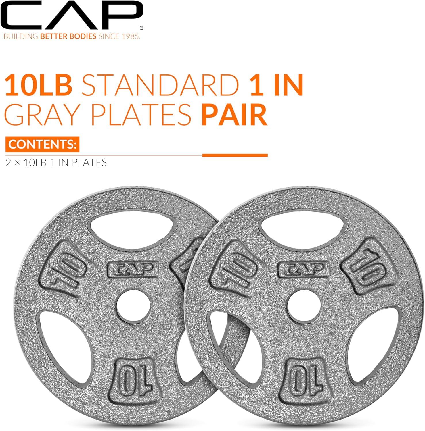 image:imageCAP Barbell Standard 1Inch Grip Weight PlatesGray