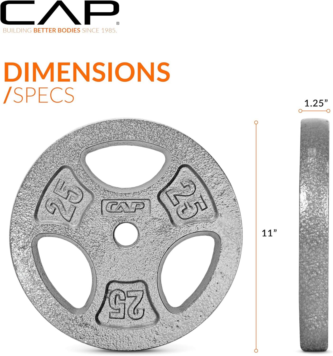 image:imageCAP Barbell Standard 1Inch Grip Weight PlatesGray
