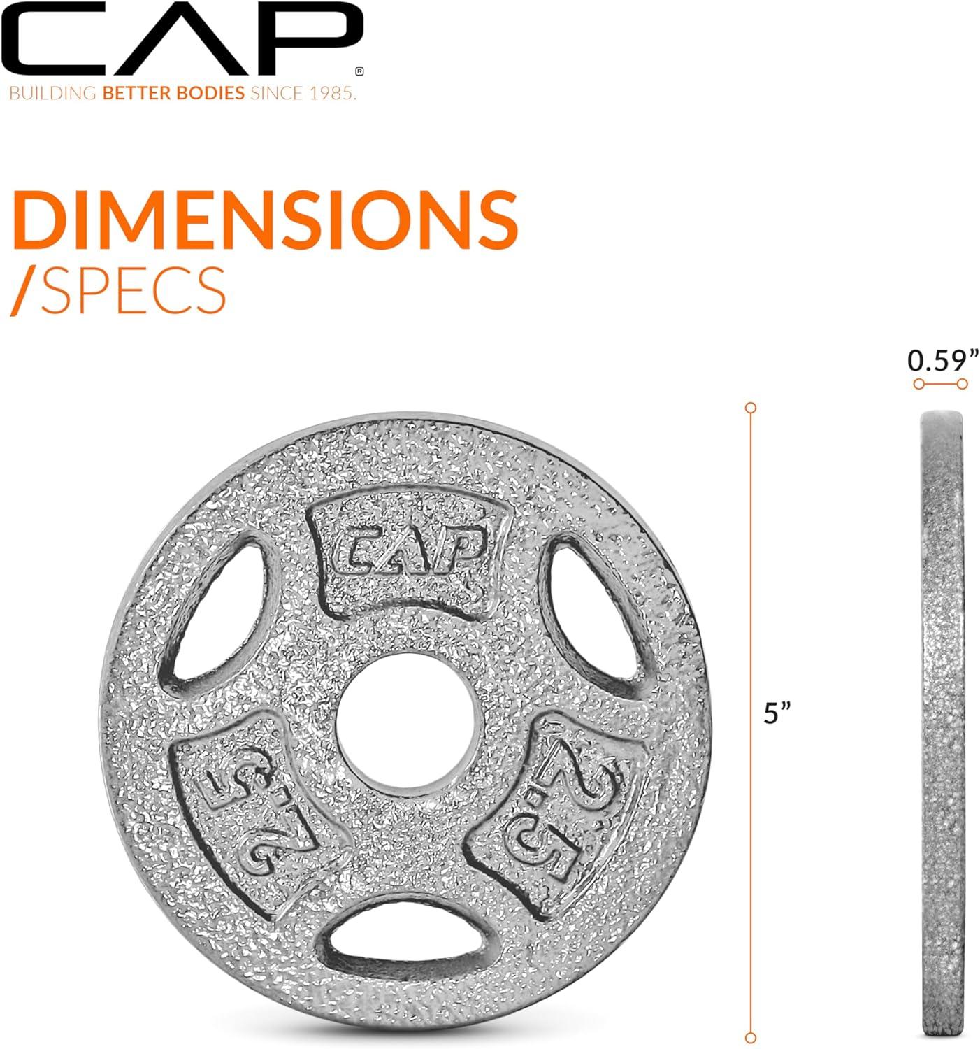 image:imageCAP Barbell Standard 1Inch Grip Weight PlatesGray