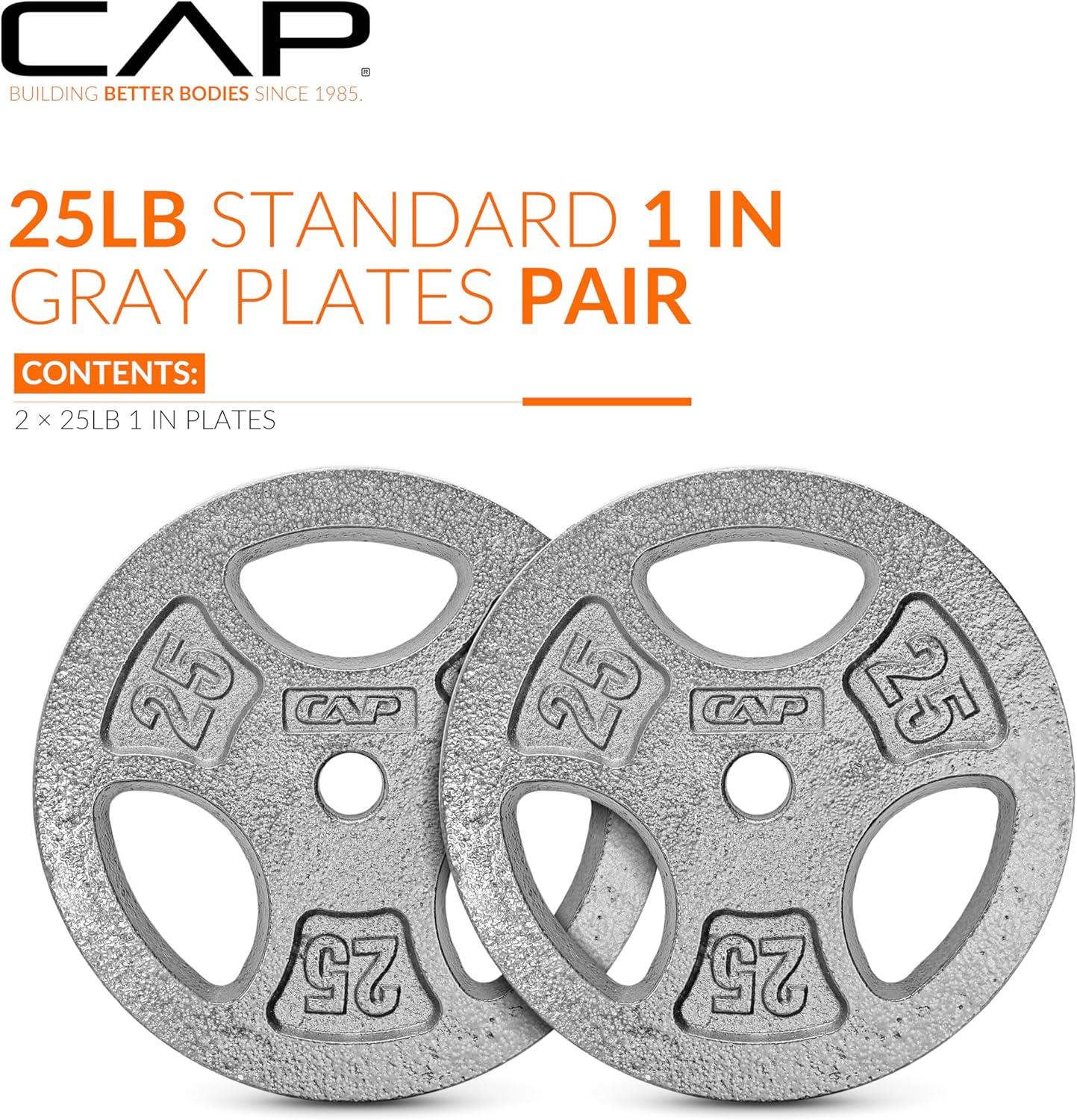 image:imageCAP Barbell Standard 1Inch Grip Weight PlatesGray
