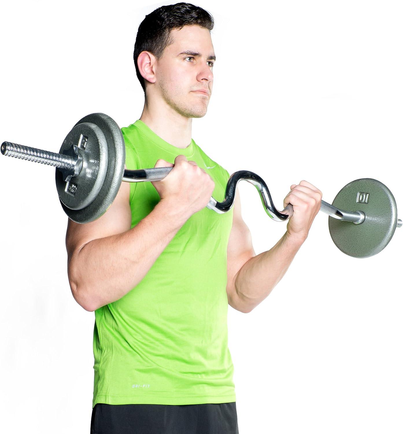 image:imageCAP Barbell Standard 1Inch Threaded Curl Bar with Collars