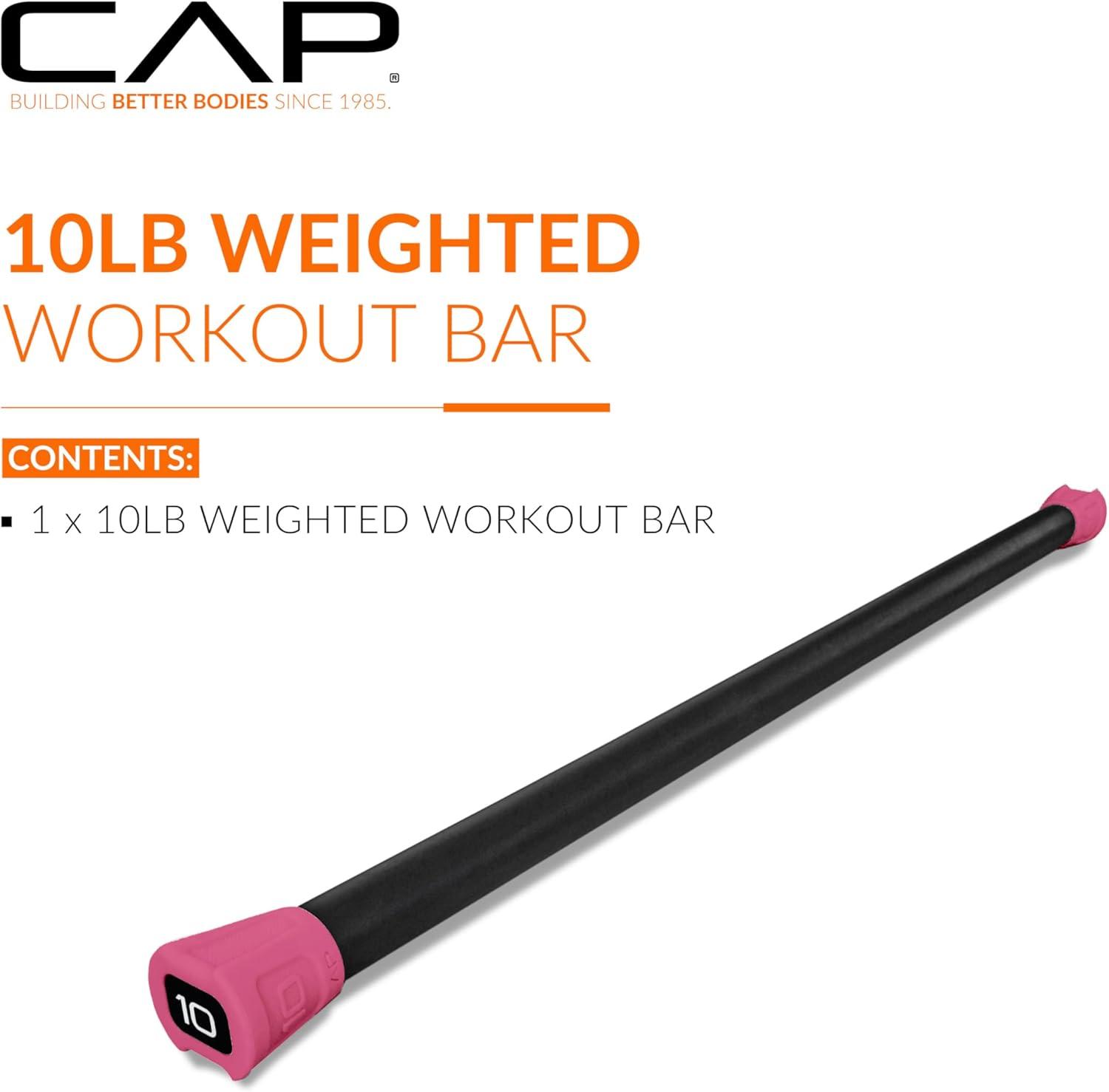 image:imageCAP Barbell Weighted Workout Bar 520 lb Multiple Options10 LB Red