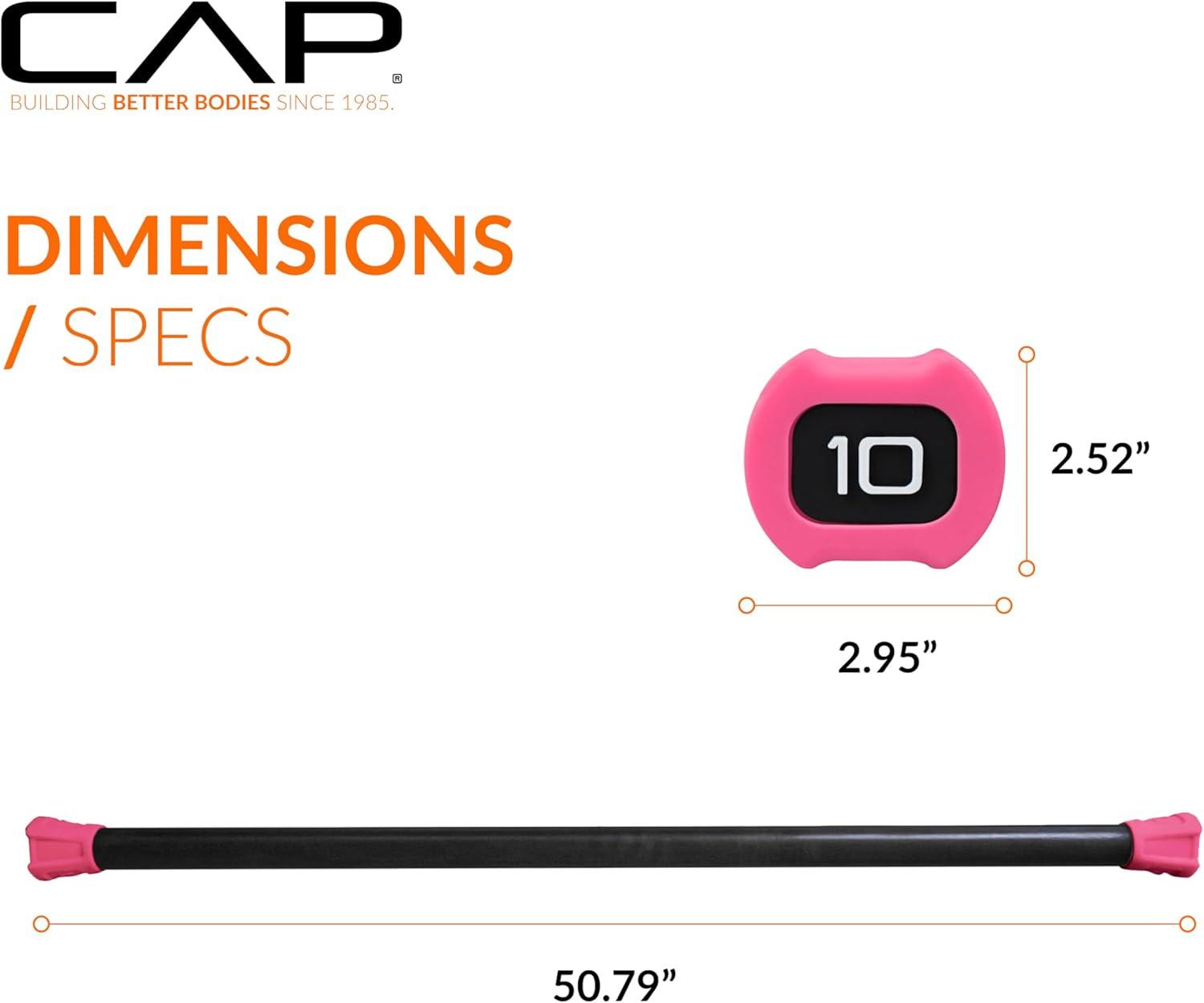 image:imageCAP Barbell Weighted Workout Bar 520 lb Multiple Options10 LB Red